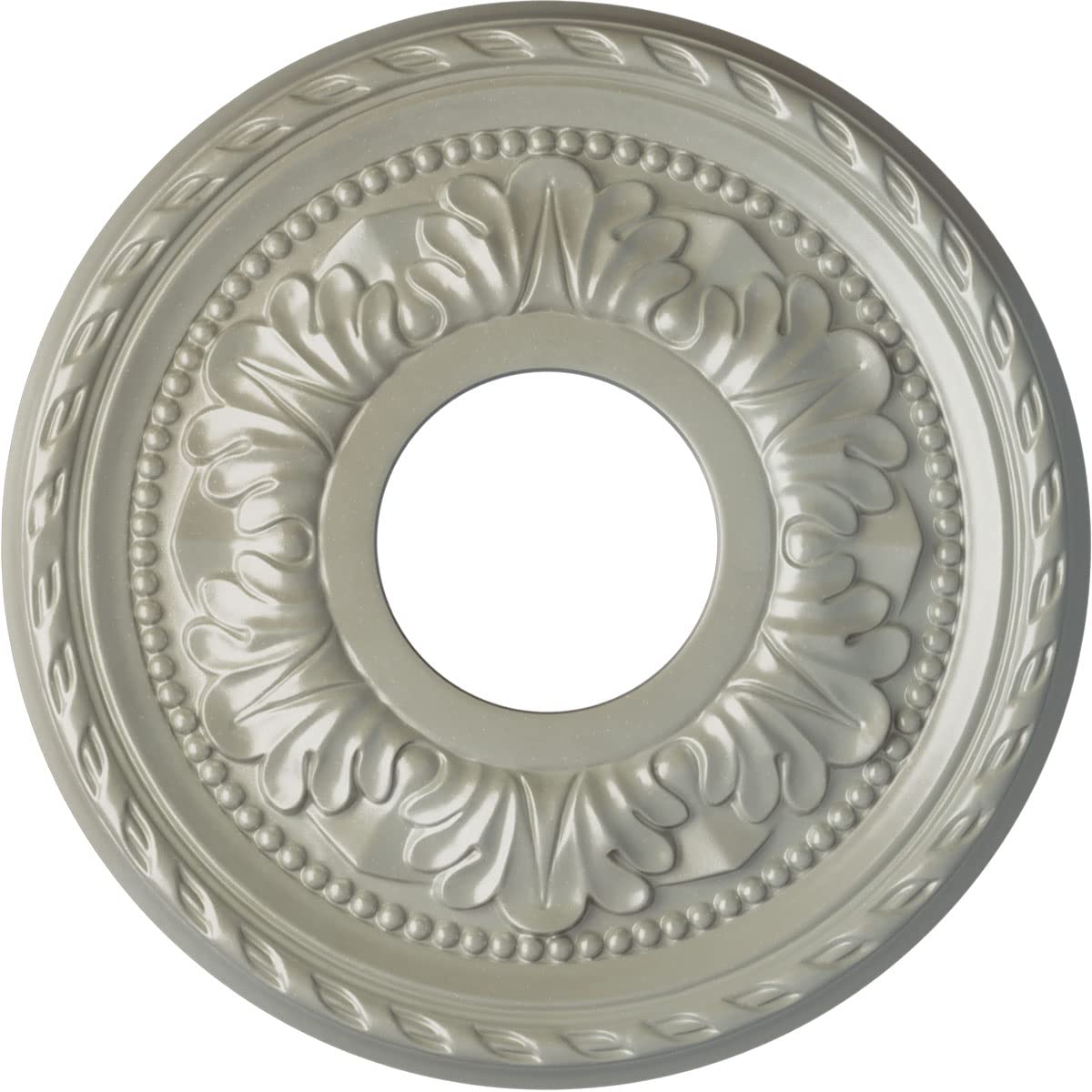 11 3/8OD x 3 5/8ID x 7/8P Palmetto Ceiling Medallion (Fits Canopies up to 4 1/2), Hand-Painted Flash Copper
