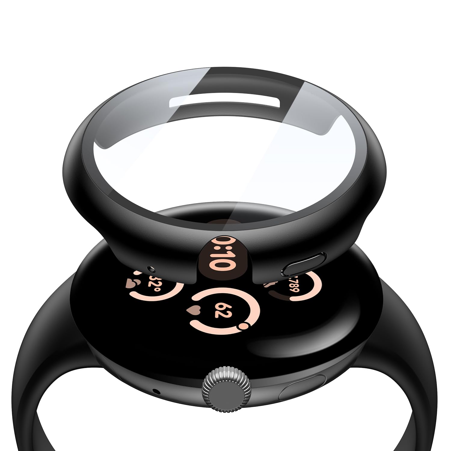 Misxi 2 Pack Hard Pc Screen Protector Case Compatible With Google Pixel Watch 3 (2024) 41Mm, Easy Installation Lightweight Ultra