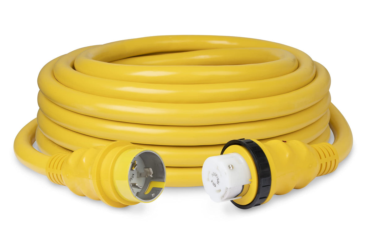 Marinco 6152Spp Cordset, 50A 125/250V, 50', Yellow