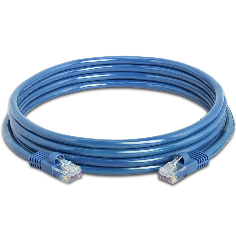 Cmple Cat5E Network Ethernet Cable   Computer Lan Cable 1Gbps   350 Mhz, Gold Plated Rj45 Connectors   10 Feet Blue