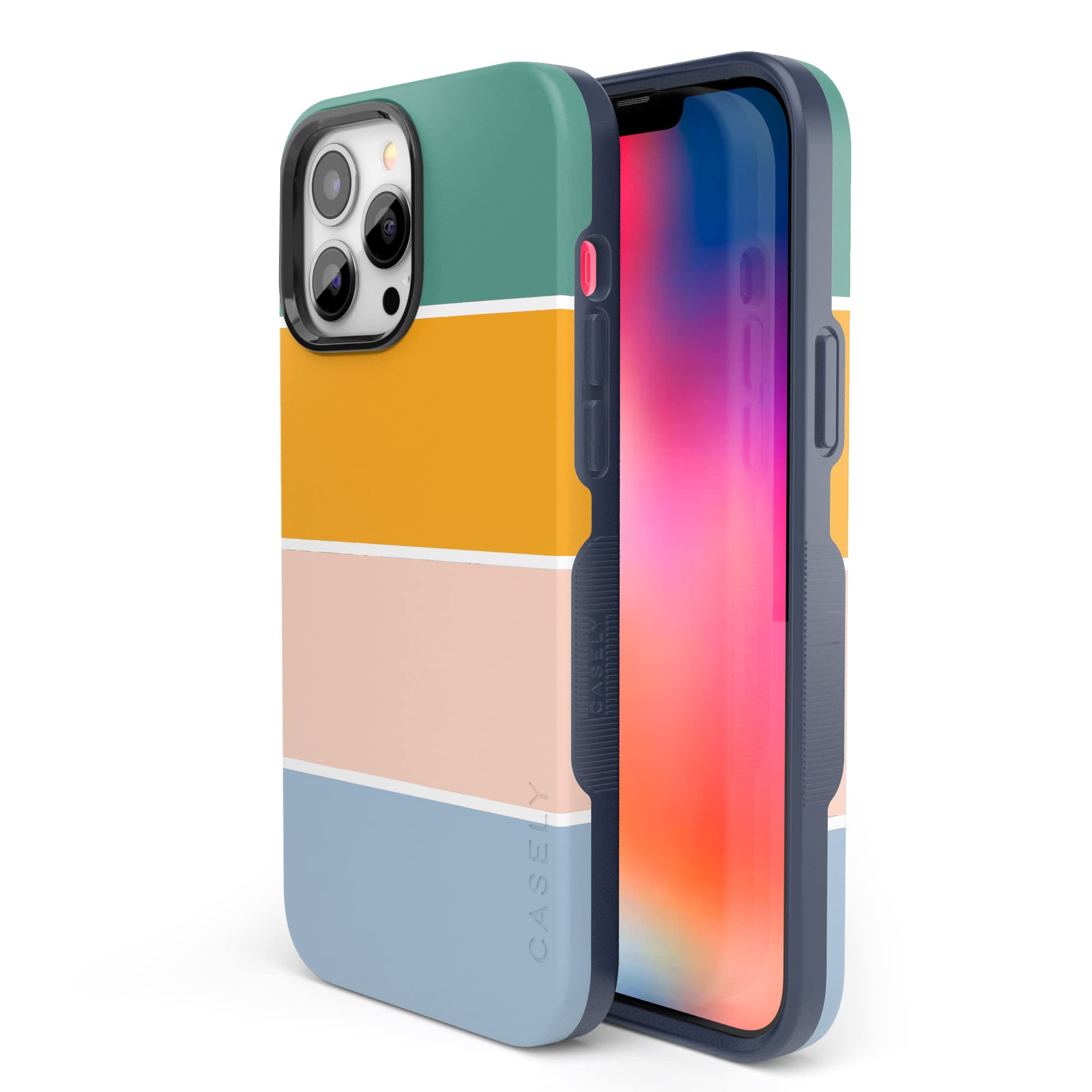 Casely Iphone 13 Pro Max Case | Compatible With Magsafe | Paint The Town | Colorblock Stripes Case