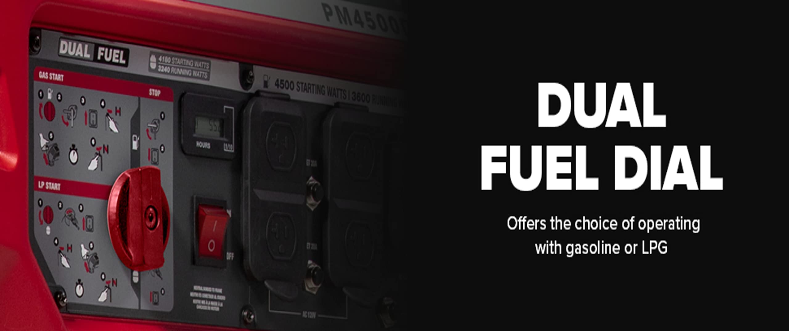 Powermate Pm4500 4,500 Watt Dual Fuel Compatible Portable Generator   Gas And Propane   Cosense Technology   Reliable Power Solu