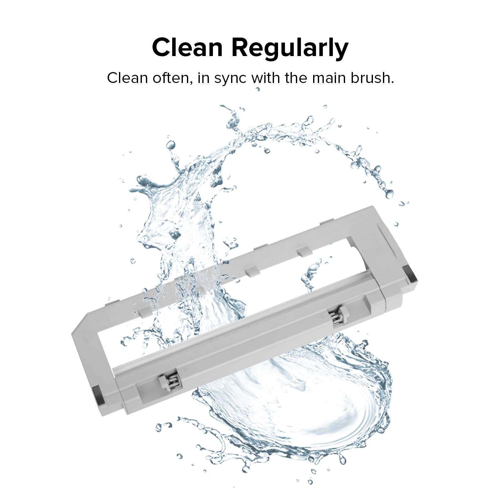 Roborock Rubber Main Brush Cover Guards For S7, S7+, Q7, Q7+, Q7 Max, Q7 Max+ Robot Vacuum, Roller Brush Cover Replacement Parts