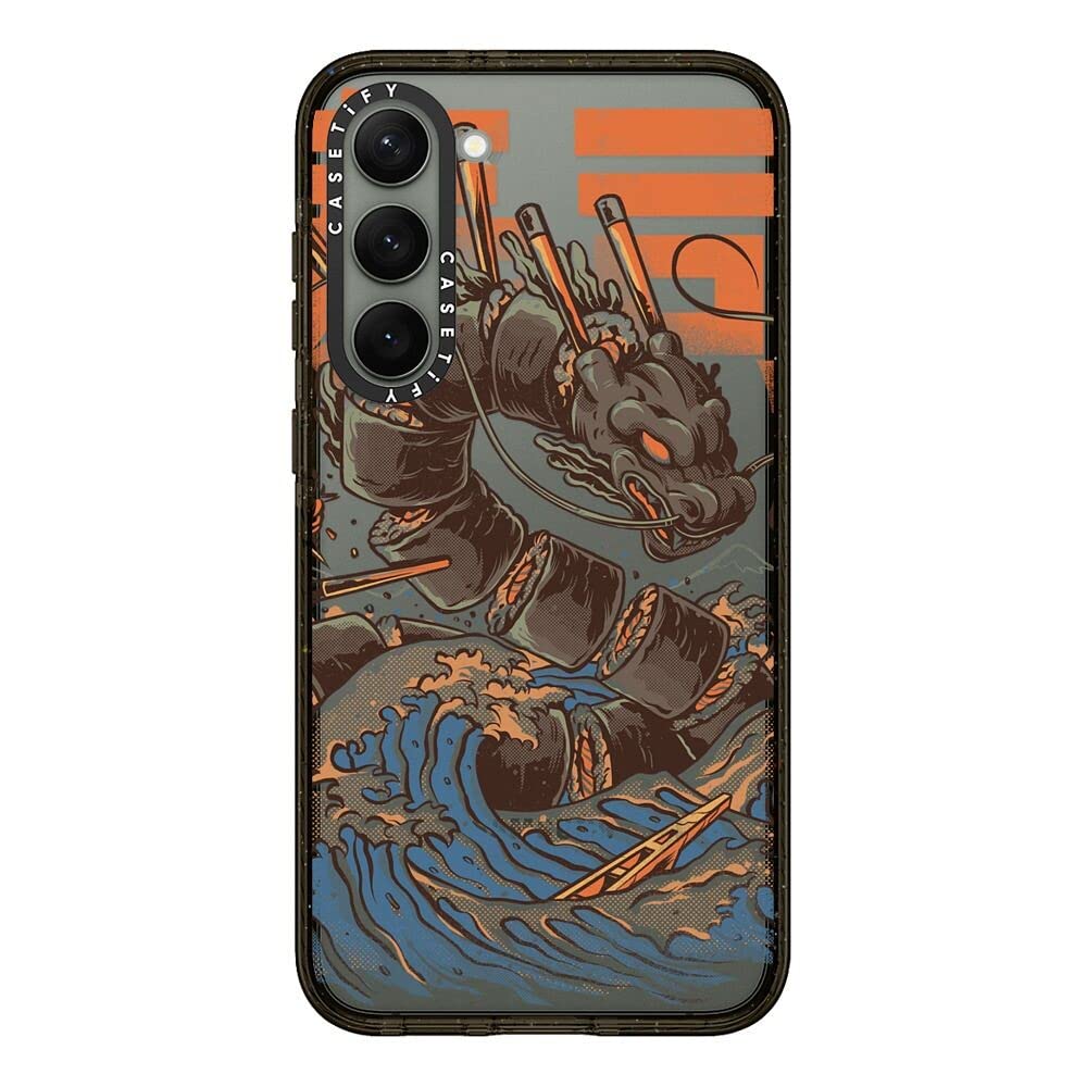 Casetify Impact Samsung Galaxy S23+ Case [4X Military Grade Drop Tested / 8.2Ft Drop Protection]   Great Sushi Dragon   Clear Bl