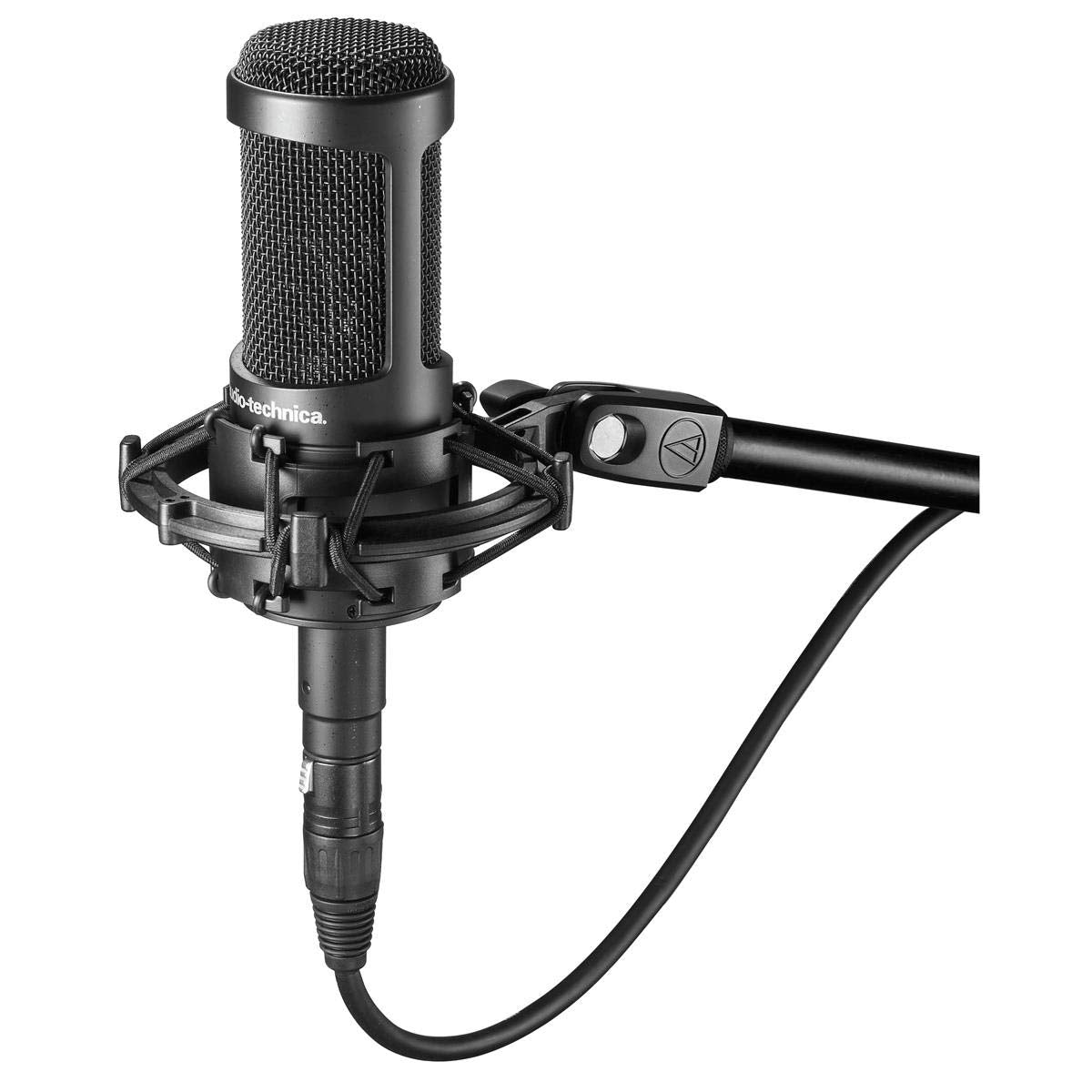 Audio Technica AT2035 Cardioid Condenser Side Address Microphone, 20Hz to 20kHz Frequency Response, 120 ohms Impedance   Bundle with Samson PS04 Pop Filter, 20ft Heavy Duty 7mm XLR Microphone Cable