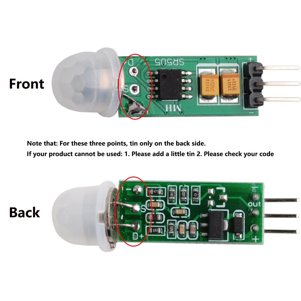 Stemedu Hc Sr505 Mini Infrared Pir Motion Sensor, Micro Ir Pyroelectric Human Movement Detector Sensors Module (Pack Of 5)
