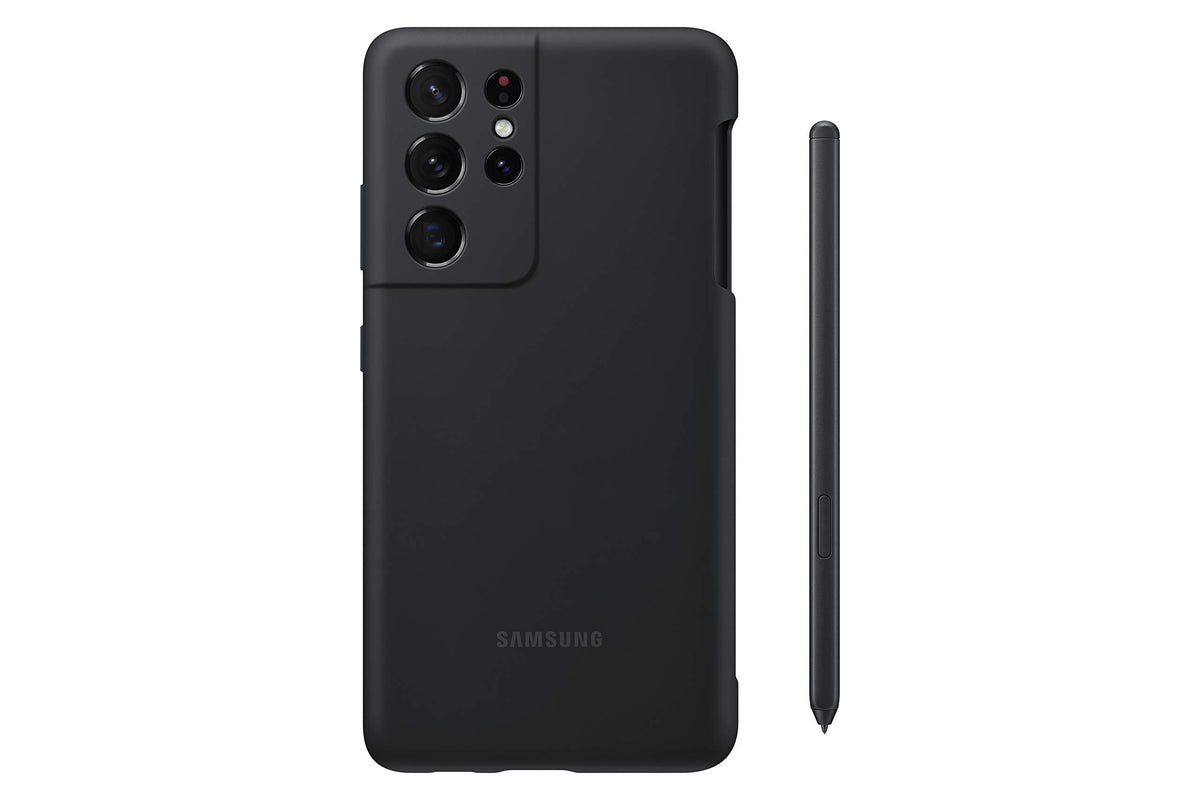 Samsung Galaxy S21 Ultra Silicone Case With S Pen Bundle   Black (Us Version)