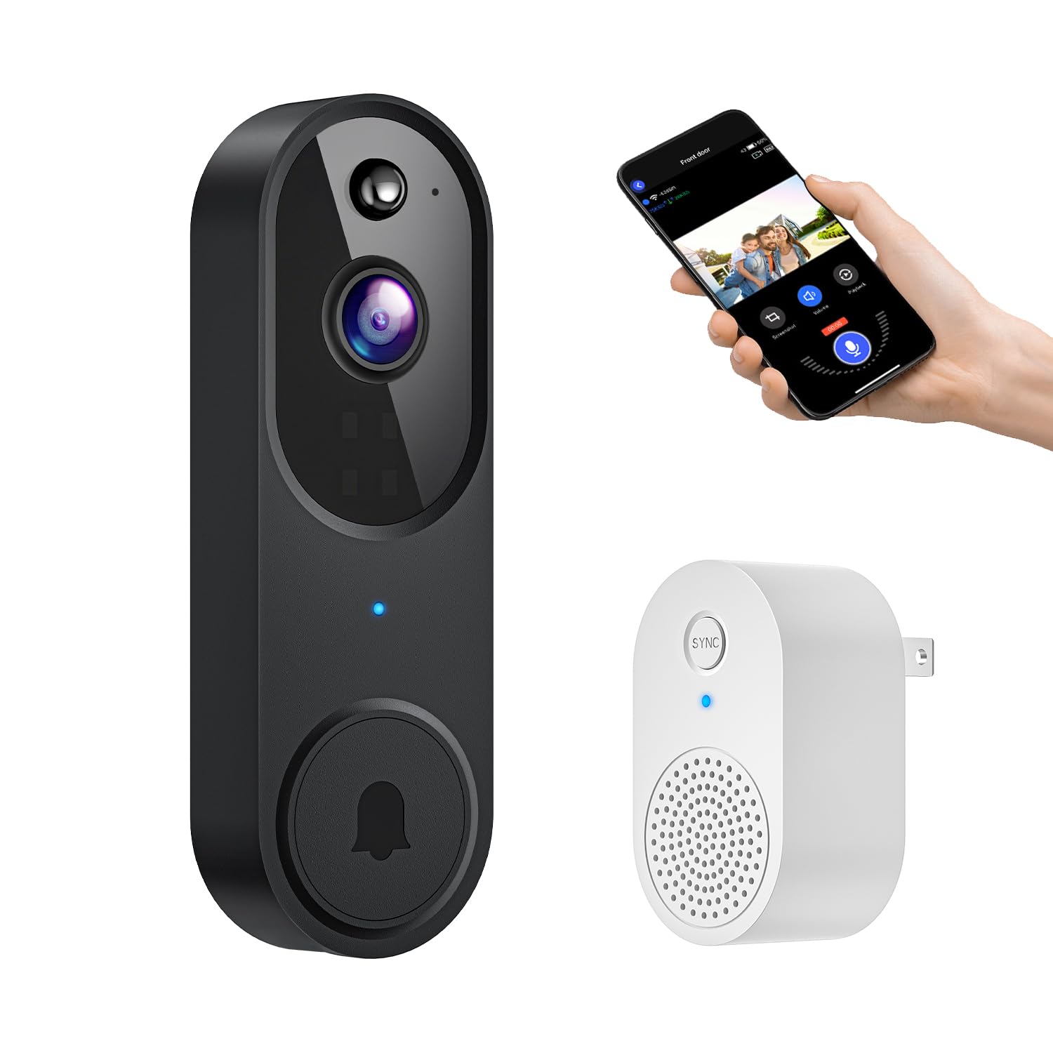 Gridtera Smart Video Doorbell Camera Wireless, Ai Human Detection And Instant Alerts, Night Vision, 2 Way Audio, Battery Powered