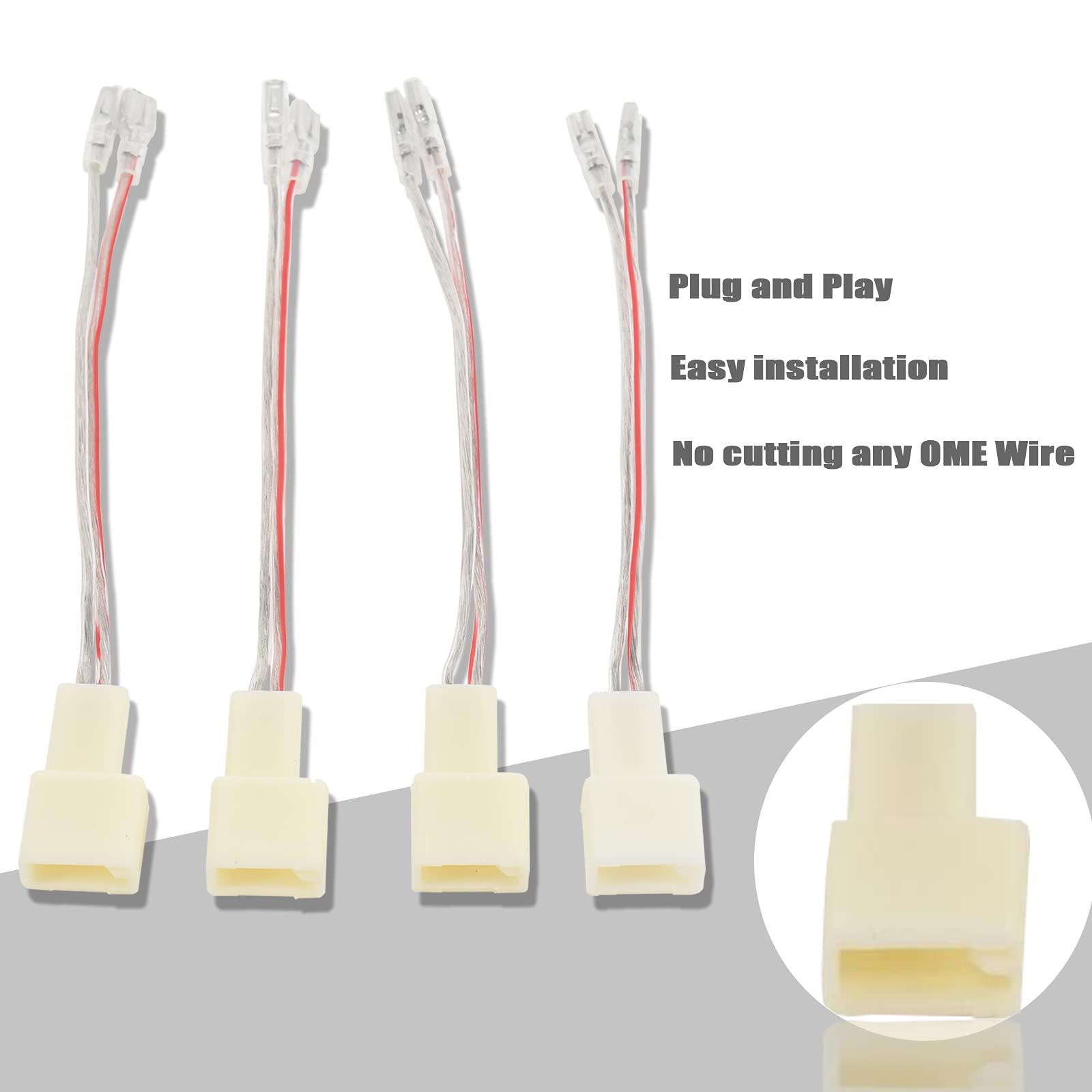 Red Wolf Car Door Speaker Wiring Harness Adapter Connector Plug Replacement For 2000 2019 Toyota Camry 4Runner Tacoma Rav4 Scion, Subaru 2012 2019, Mitsubishi 2002 2020 4Pcs