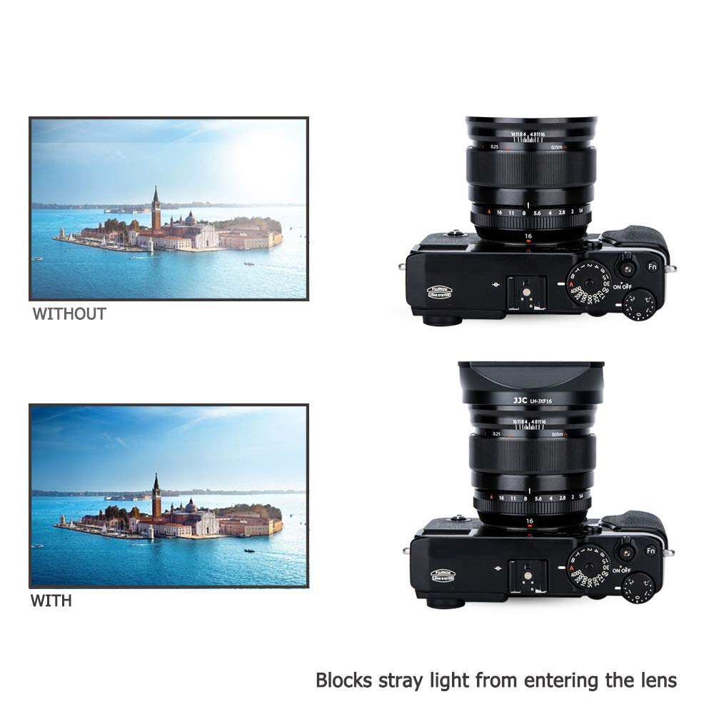 Jjc Bayonet Dedicated Metal Lens Hood For Fuji Fujifilm Fujinon Lens Xf 16Mm F1.4 R Wr, Replaces Fuji Lh Xf16 Lens Hood (Standar