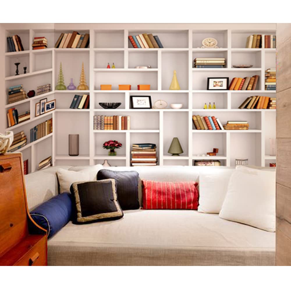 Maijoeyy 7X5Ft White Bookshelf Backdrop Bookcase Backdrops Office Backdrop Video Conference Zoom Backdrop Home Office Decoration