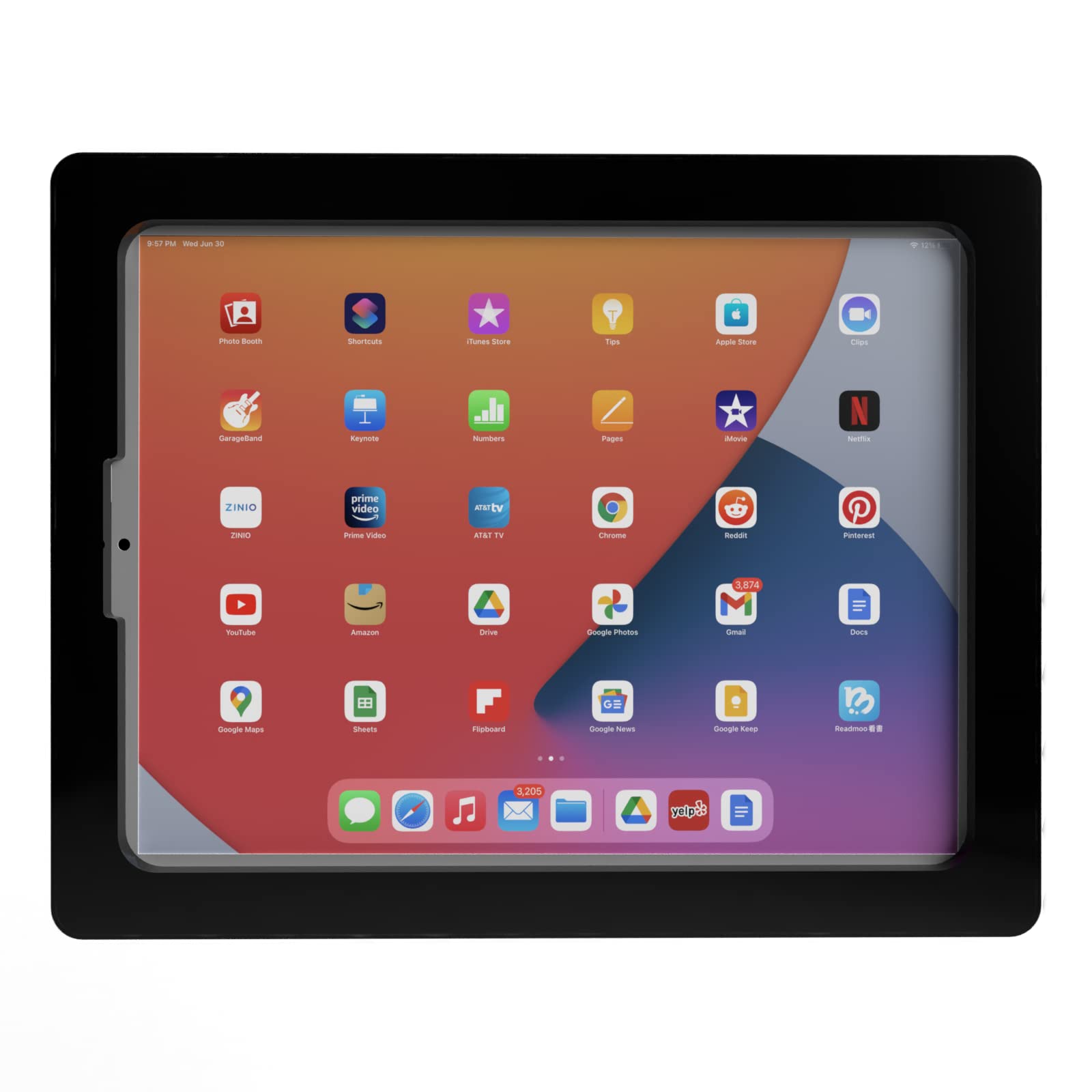 Tabcare Anti Theft Acrylic Vesa Enclosure For Apple Ipad Pro 12.9' 2018 2020 2021 With Free Wall Mount Kit & 90 Degree Angle Usb C Cable (Ipad Pro 12.9' 3/4/5, Black)