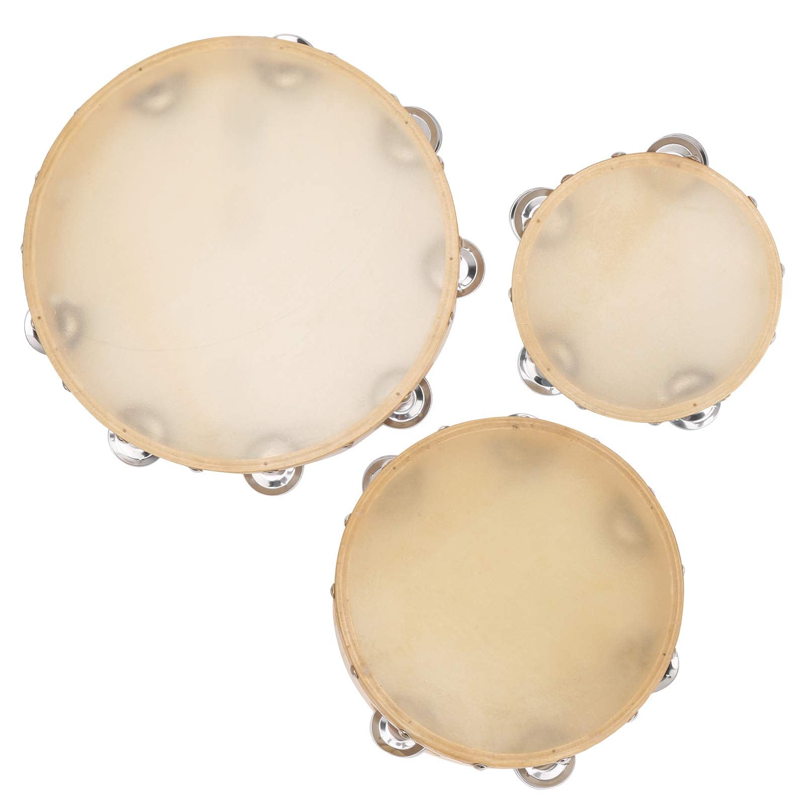 Hand Drum Instrument, Wooden Tambourine Portable for Performance for Music Club