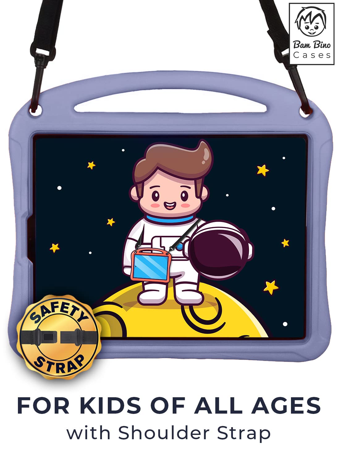 Bam Bino Space Suit Case For Ipad Pro 12.9'' 3Rd/4Th/5Th/6Th Generation (2018 2022) Models (Nebula Violet)   [Not For Ipad Pro 1