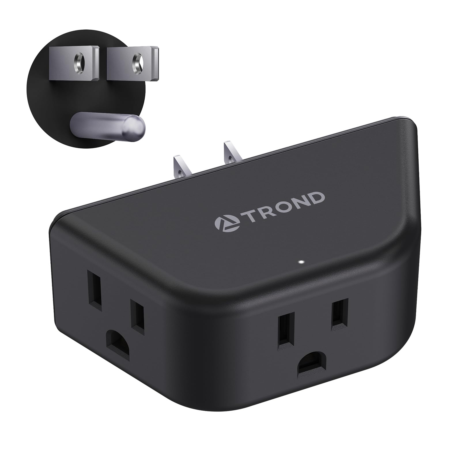 Trond Outlet Extender   3 Prong Grounded Plug Extension Outlet, 3 Way Angled Wall Plug Splitter, Cruise Ship Essentials, Multipl