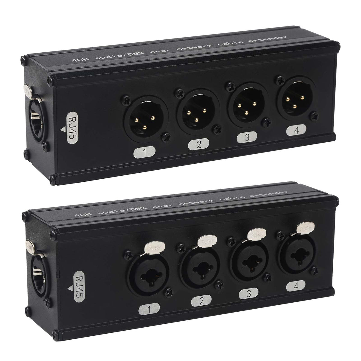Xlr Extender jindaaudio 4-Channel DMX XLR to Ethernet Extender, 3-Pin XLR Male ...