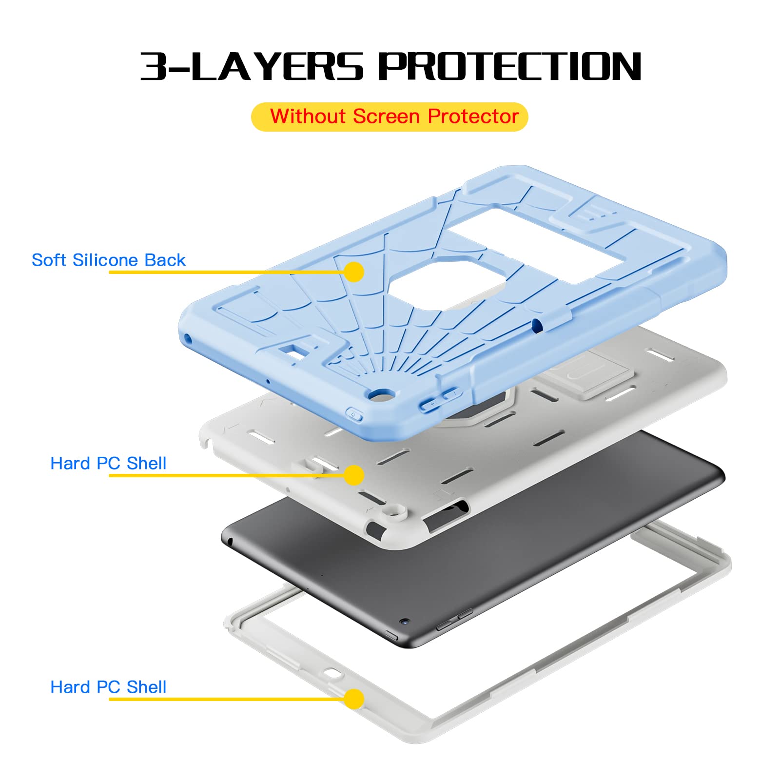 Sibeitu Ipad 9.7 Inch Case For Kids | Ipad 6Th Generation Cases With Stand | Ipad 5Th Generation Case W/Pencil Holder 2018/2017