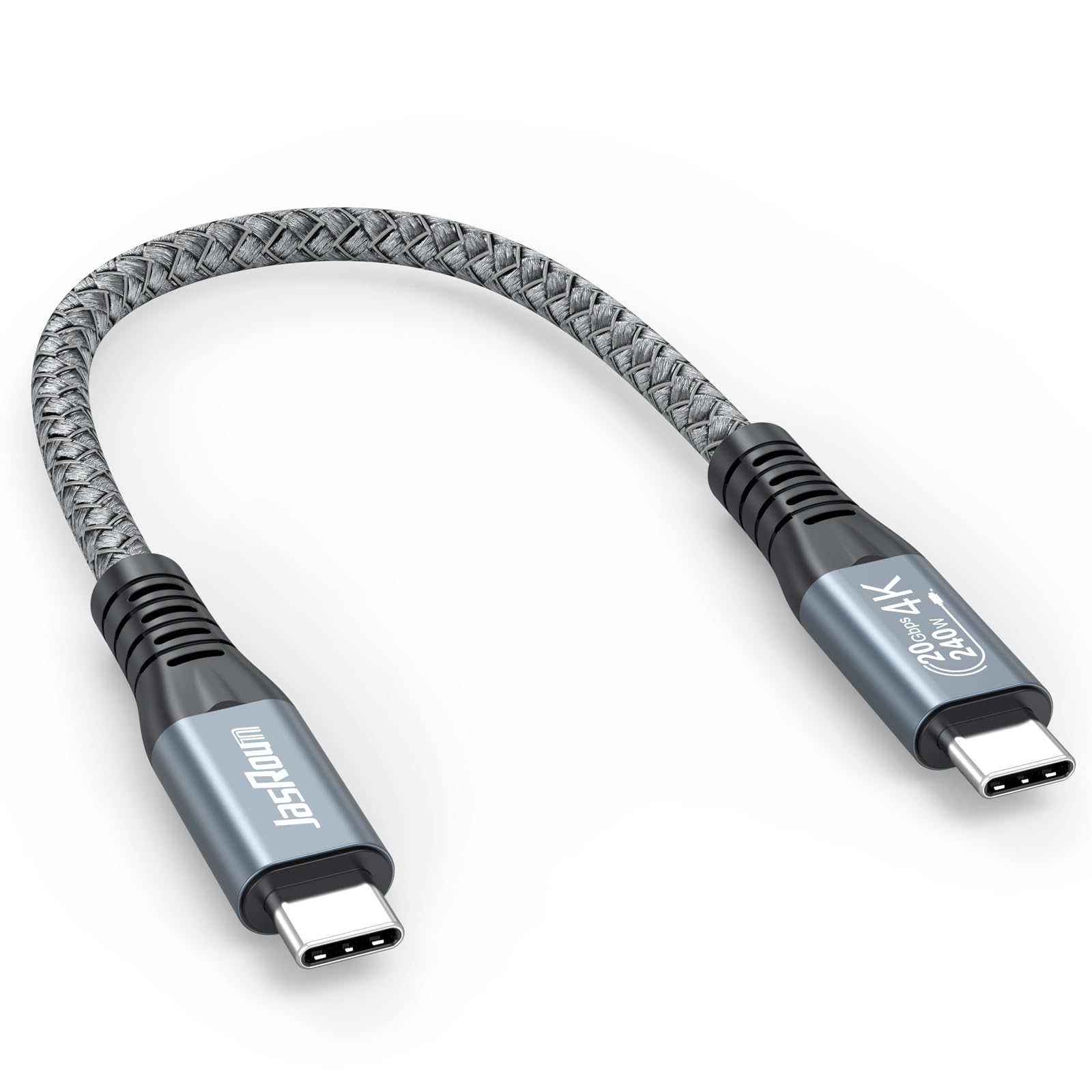 JasRoum Short USB C Data Cable 6 inch with USBC 3.2 Gen 2 20Gbps/240W PD/4K