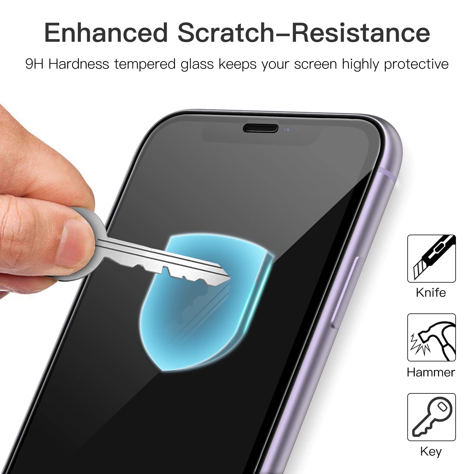 Jetech Full Coverage Screen Protector For Iphone 11/Iphone Xr 6.1-Inch, Black Edge, 9H Tempered Glass Film Case-Friendly, Hd Cle