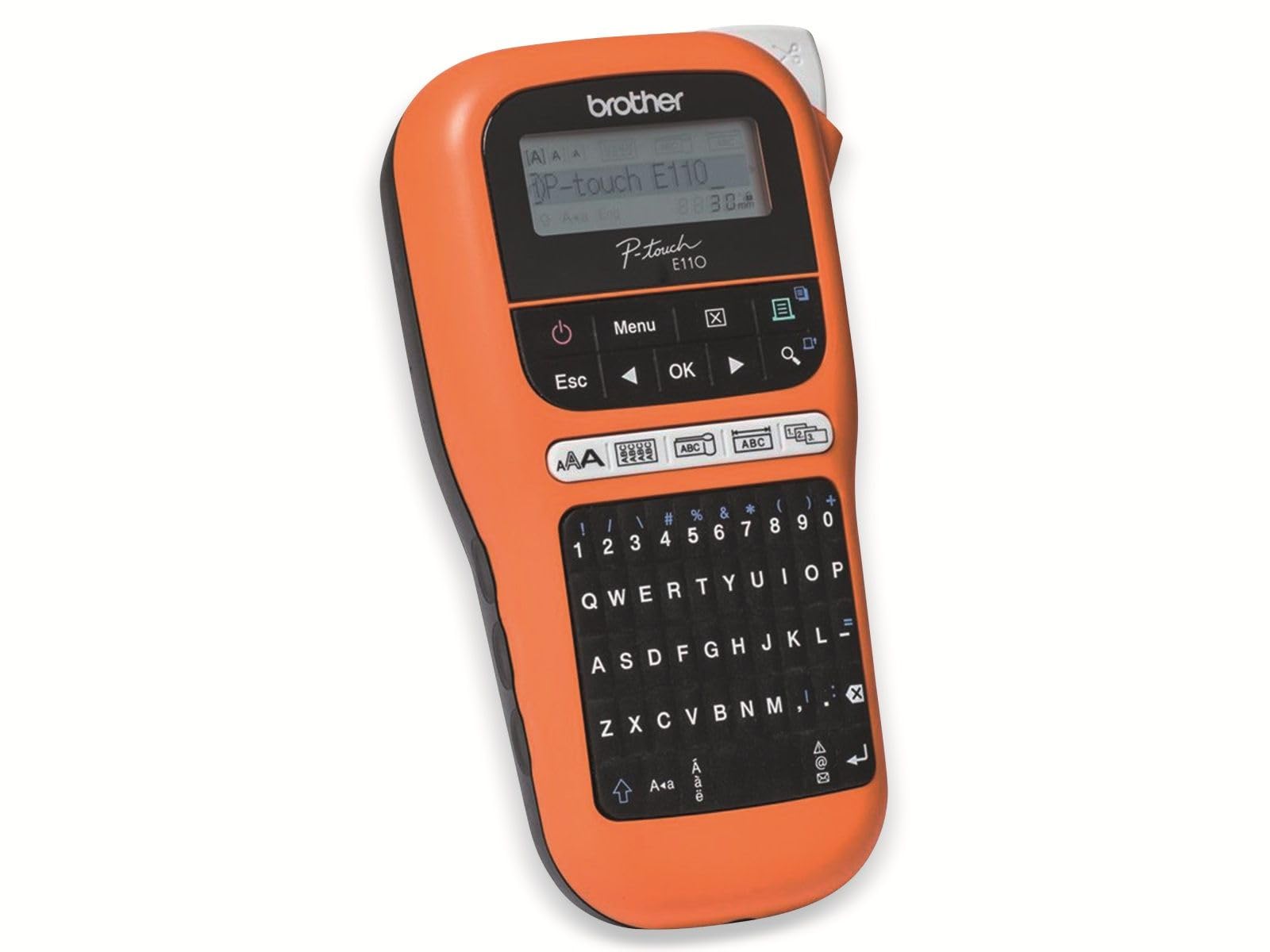 Brother Pt-E110 Label Maker, P-Touch Electrician Label Printer, Handheld, Qwerty Keyboard, Up To 12Mm Labels, Includes 12Mm Blac