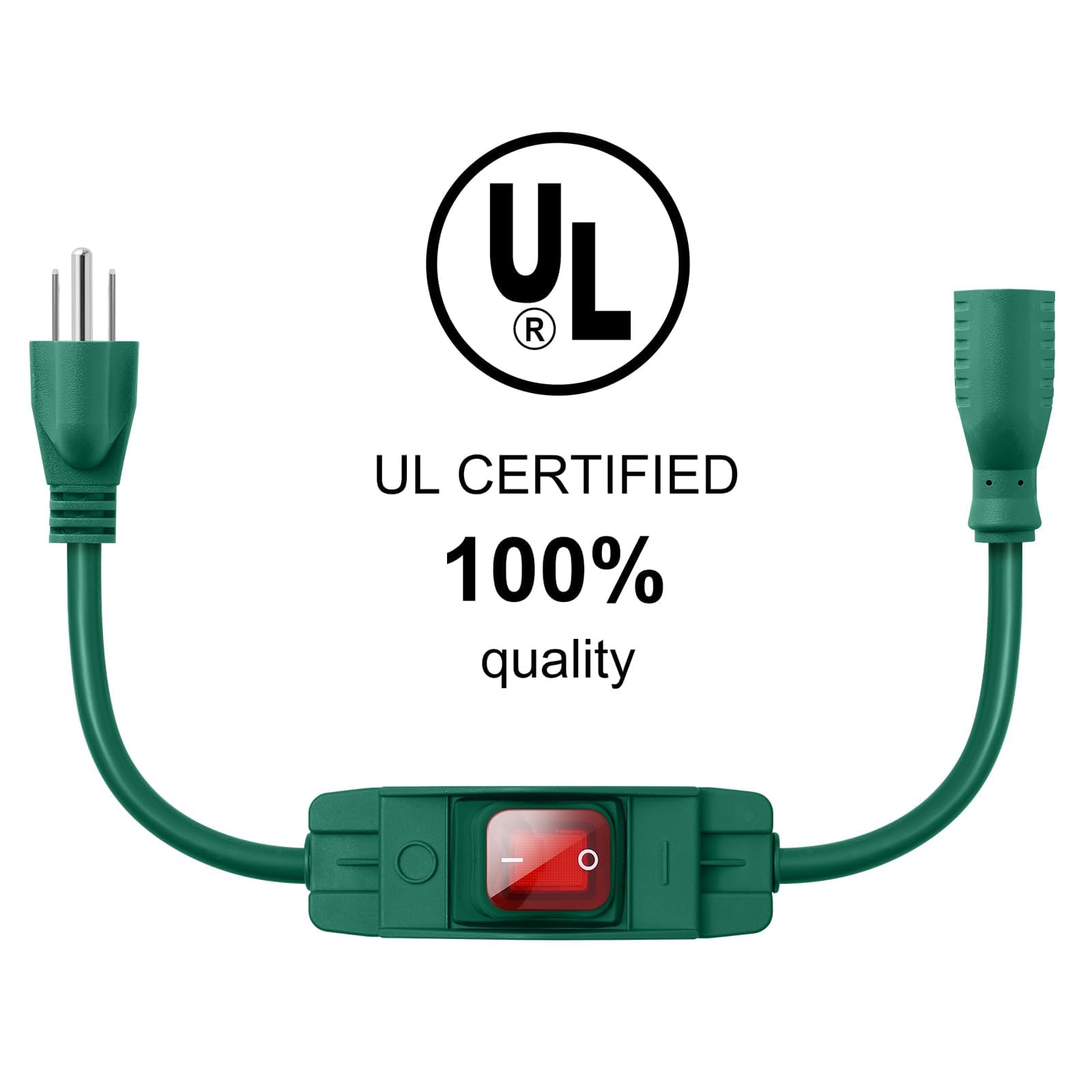 Outdoor Extension Cord With Switch On/Off Waterproof Switch 3 Prong Extension Cord With Inline Cord Switch, Heavy Duty Extension