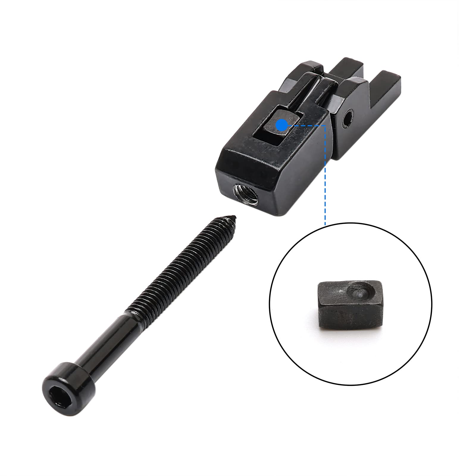 Swhmc 6 Pcs/Set Double Locking Guitar String Saddles For Floyd Rose Guitar Tremolo Bridge With Saddle Blocks And Screws (Black)