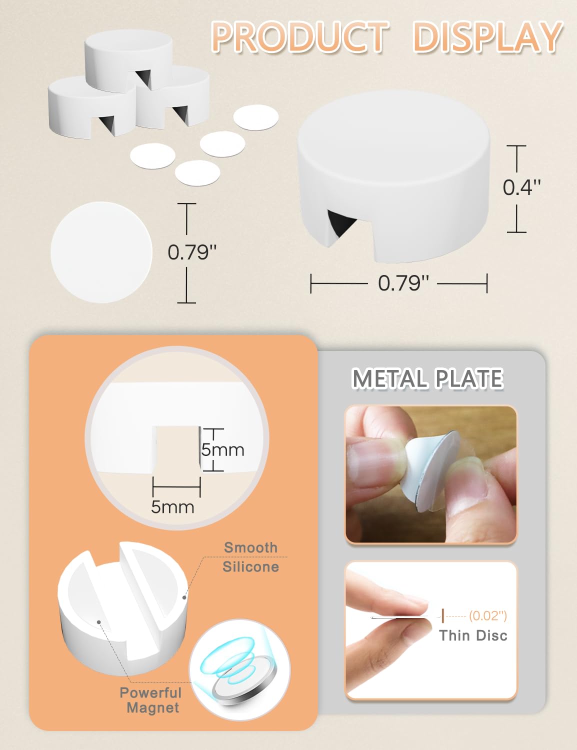 Magnetic Cable Holder, Xuuza 5 Pack Magnetic Cable Organizer Adhesive Cable Clips For Kitchen Nightstand Desk Table Metal Wall S