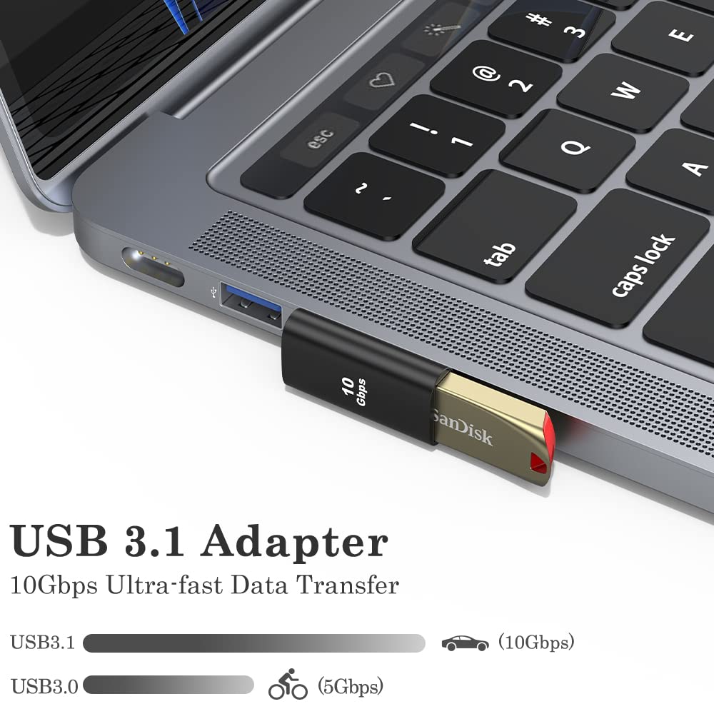 Auvipal 90 Degree Usb 3.1 Adapter (2 Pack), Right And Left Angle Usb A Male To Female Connector Extender For Pc, Laptop, Usb A C