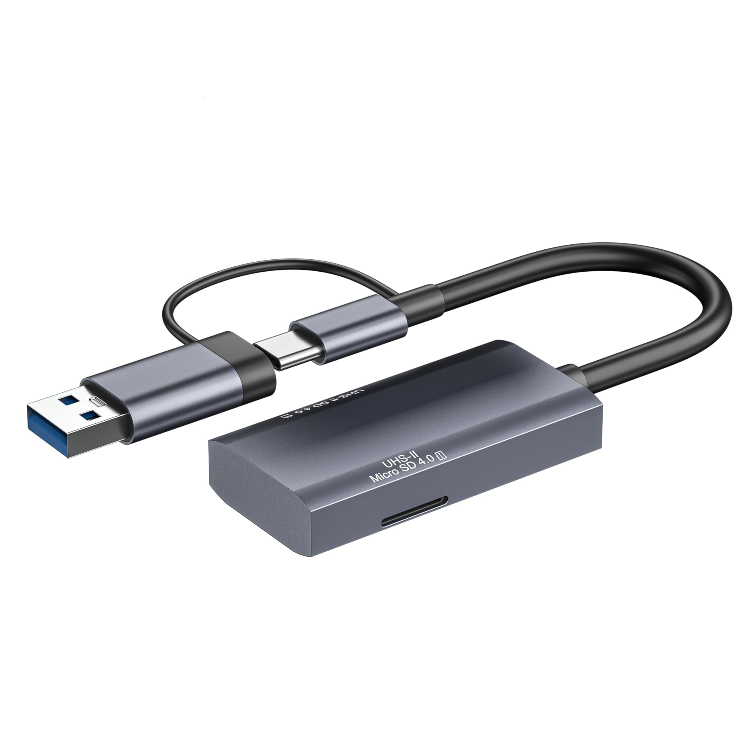 Uhs Ii Sd 4.0 Card Reader, 2 In 1 Usb A&Type C Memory Card Reader For Iphone 15/Android Phone/Ipad/Mac/Laptop/Mini Pc/Tablets,Support Sd Micro Sd Sdxc Sdhc Mmc Rs Mmc Micro Sdxc Uhs Ii And Uhs I Cards