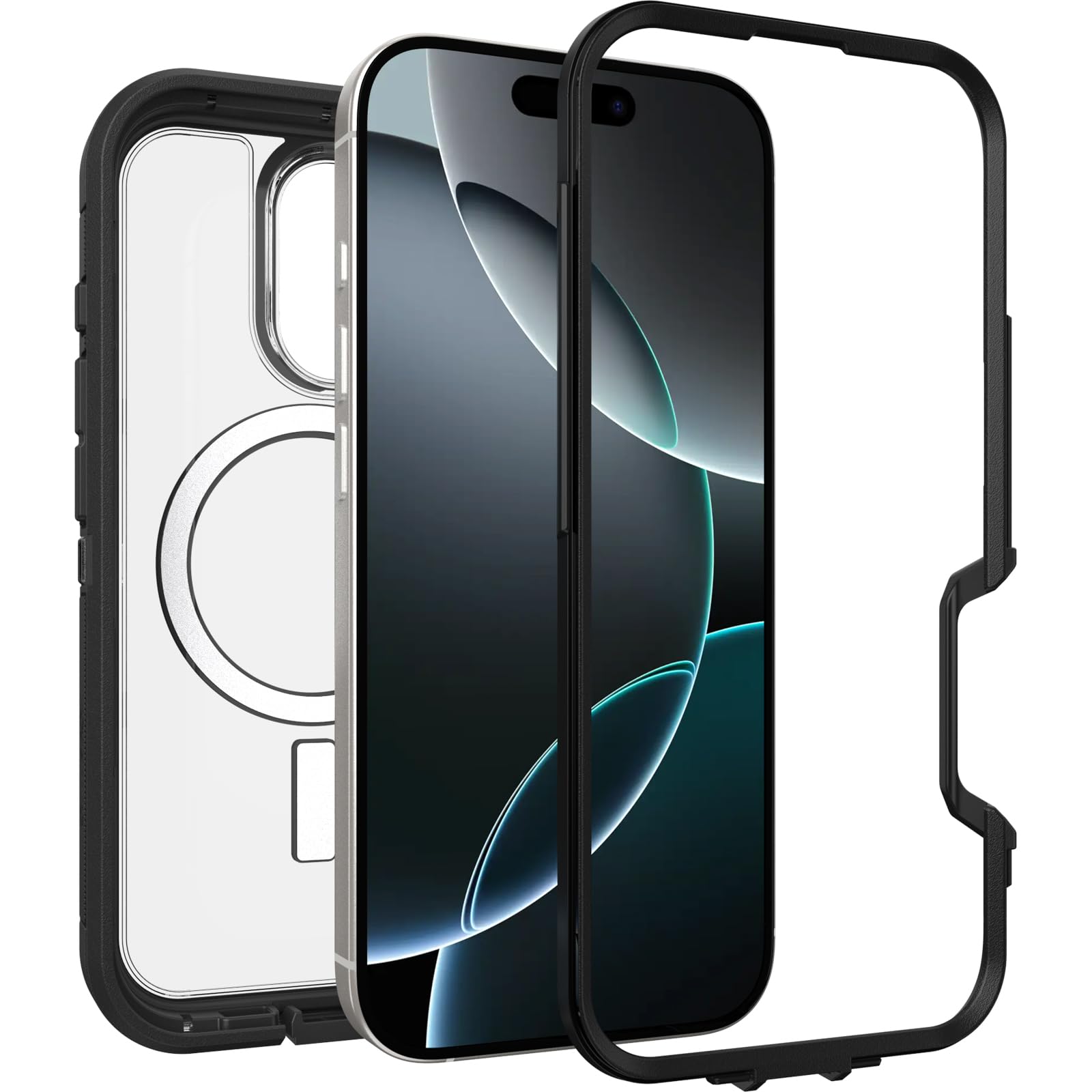 Otterbox Iphone 16 Pro Defender Series Xt Clear Case   Dark Side