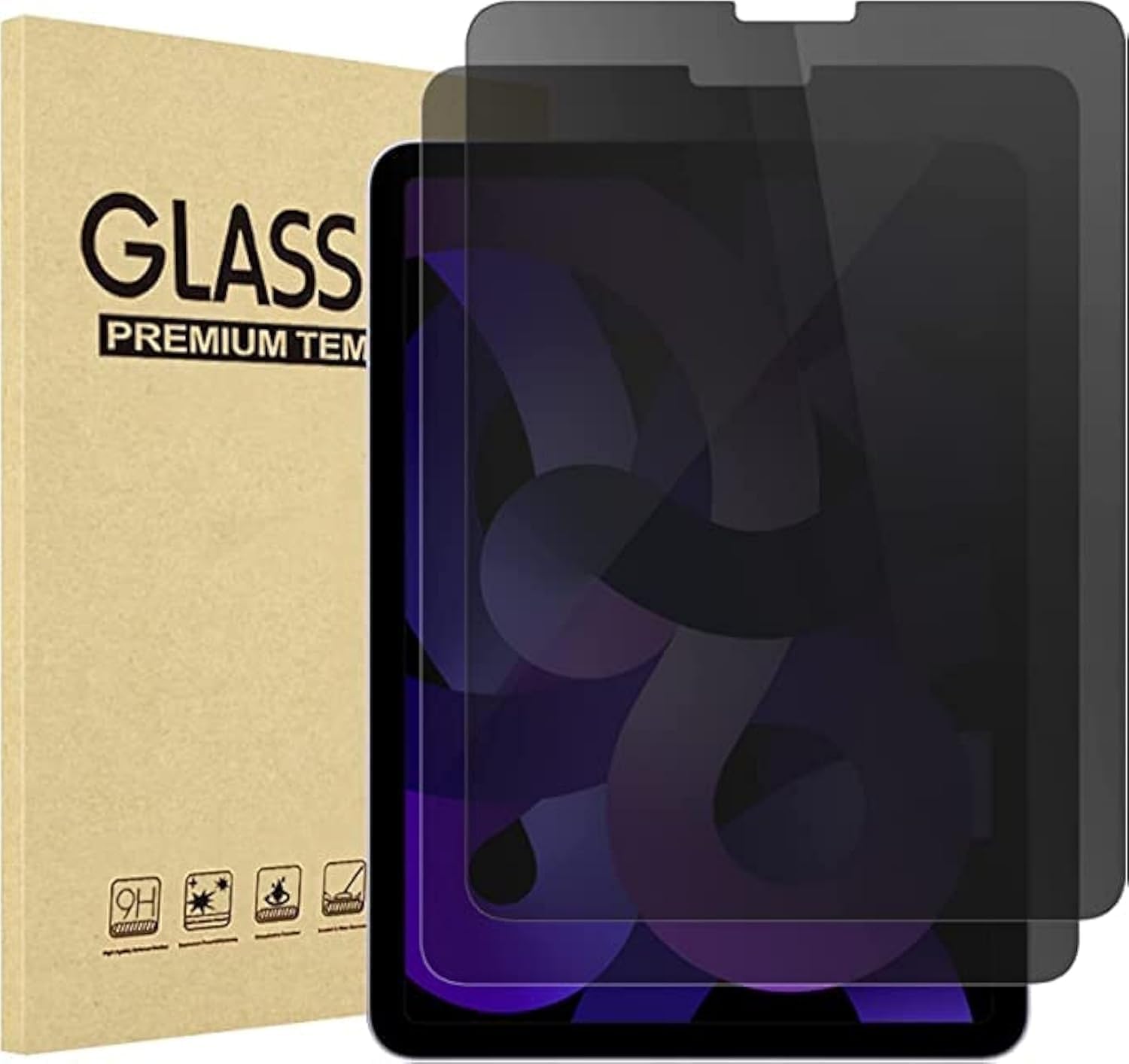 Procase 2 Pack For Ipad Air 5Th 2022/ Air 4Th 2020/ Ipad Pro 11 4Th 2022/ 3Rd 2021/ 2Nd 2020/ 1St 2018 Privacy Screen Protector, Anti Spy Tempered Glass For 10.9 Ipad Air 5 4 / Ipad Pro 11' 4 3 2 1