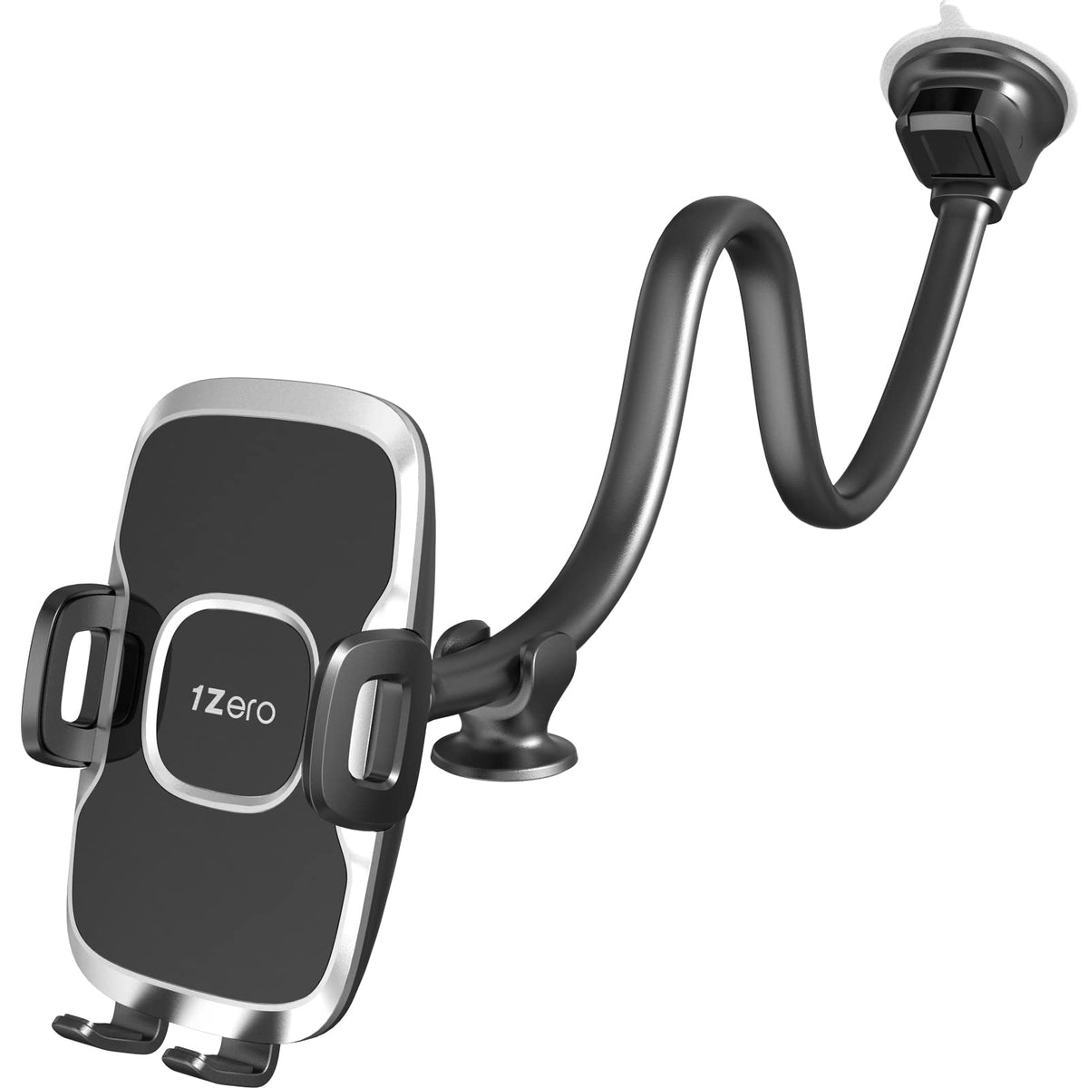 1Zero Solid Car Truck Phone Mount Holder With 14-Inch Gooseneck Long Arm, Windshield Window Mobile Holders W/Industrial-Strength