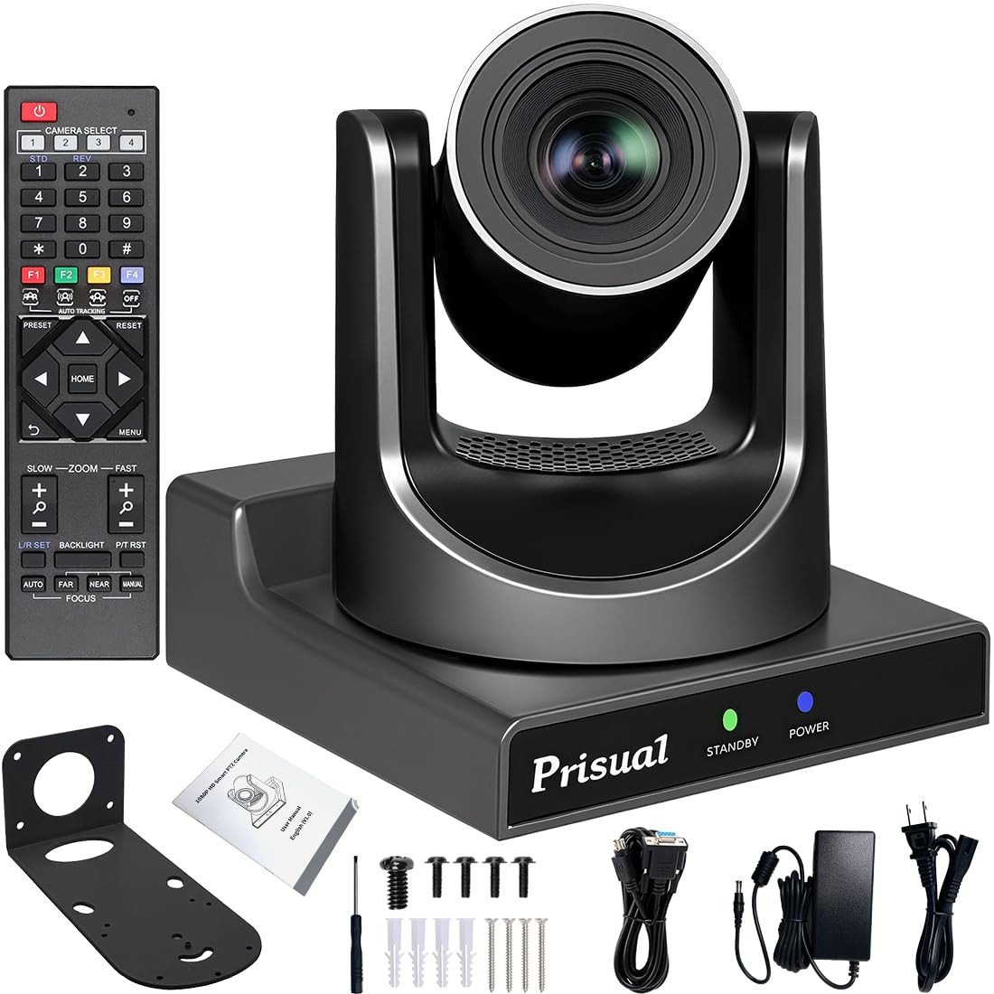Prisual Ndi Ptz Camera 30X Optical Zoom Live Streaming Poe Auto Tracking With Hdmi/3G Sdi/Usb/Ip 60Fps Output For Church Service