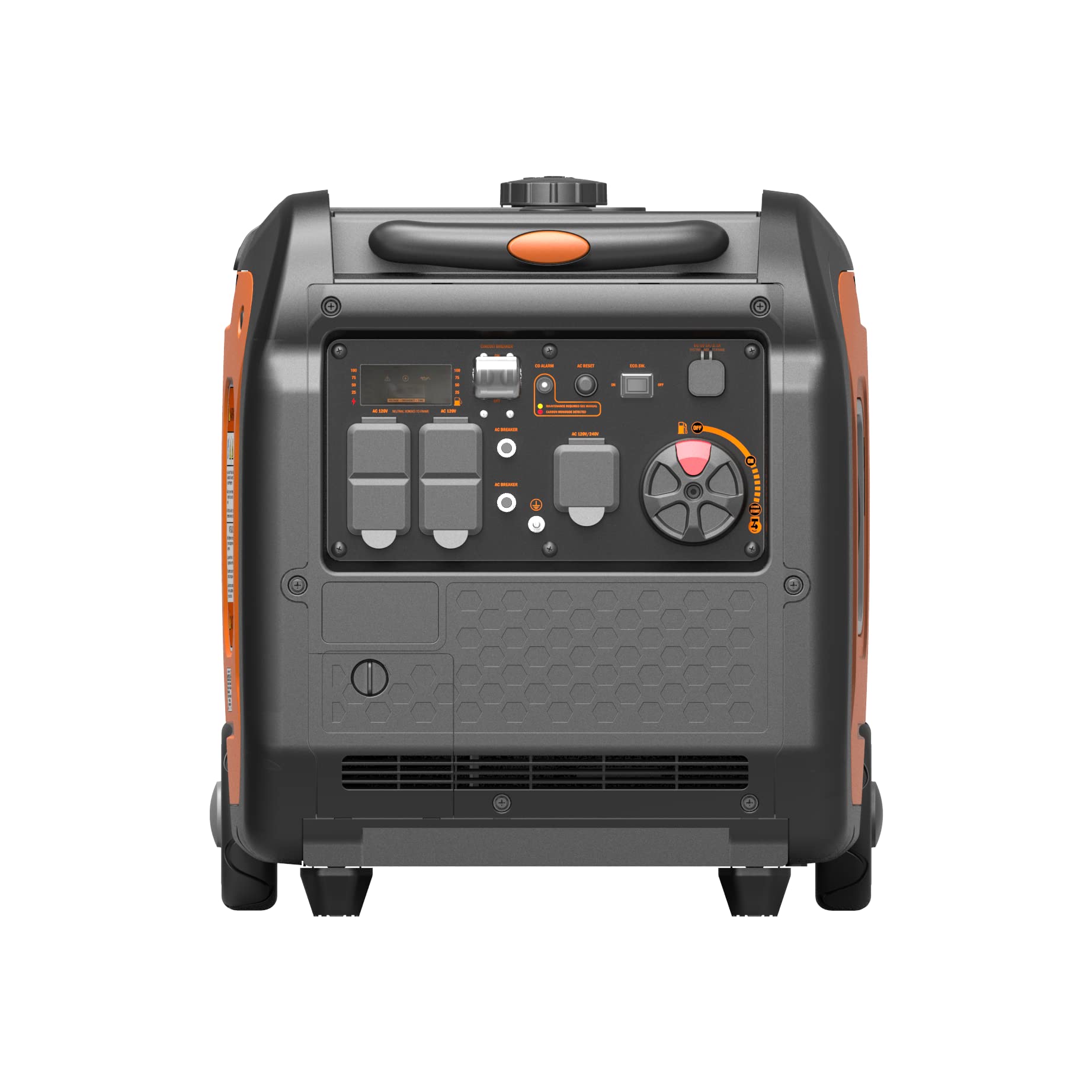 Genmax Portable Generator,5500W Ultra-Quiet Gas Engine, Epa Compliant, Eco-Mode Feature, Ultra Lightweight For Backup Home Use &