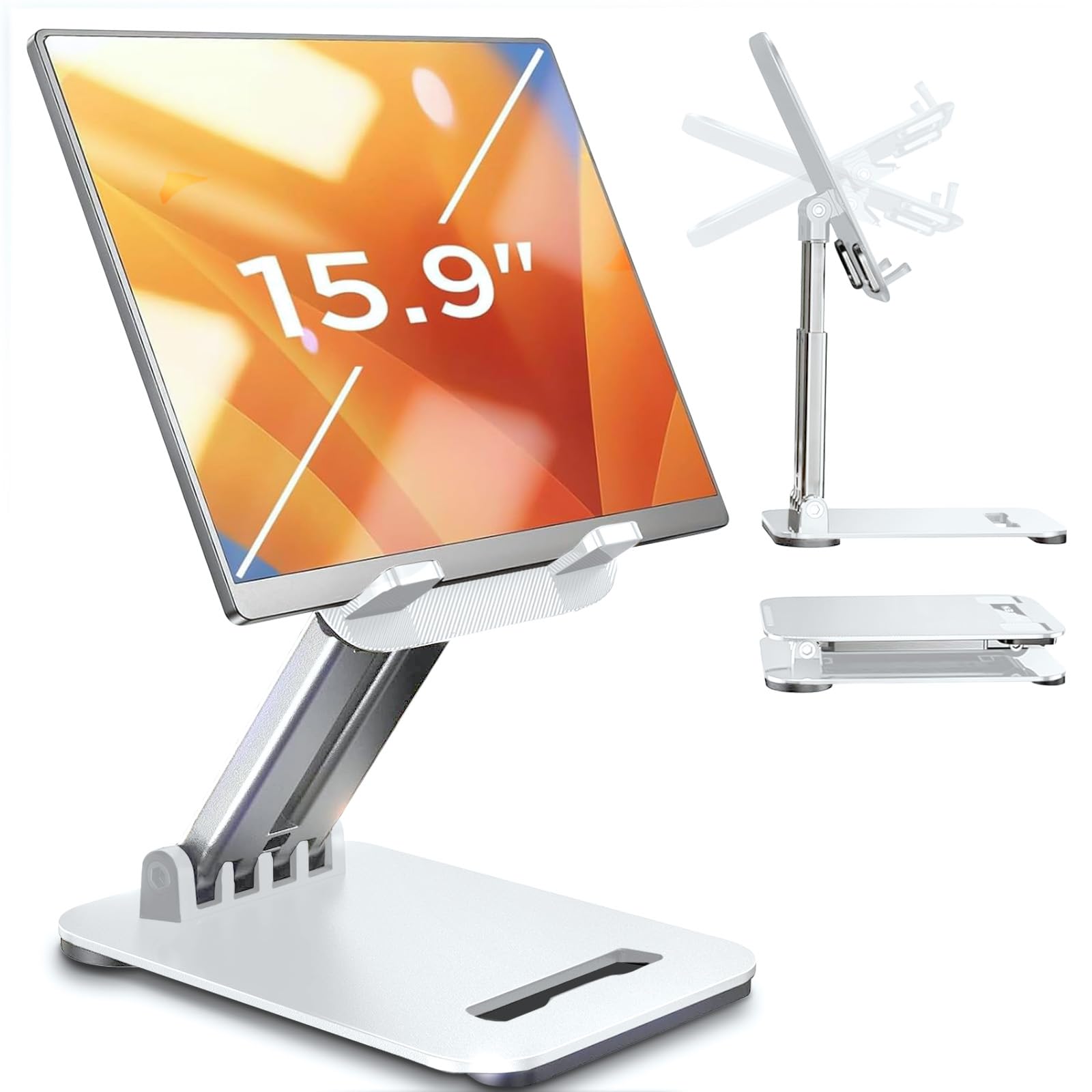 Lisen Tablet Stand For Ipad Stand Holder Desk, Foldable Ipad Pro Holder Portable Monitor Stand Travel Accessories,Home Office De