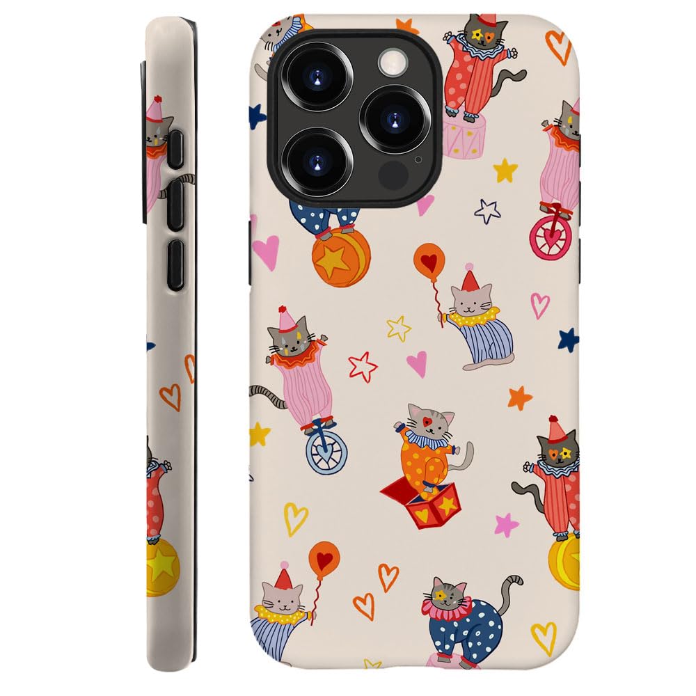 Case for iPhone 14 Pro - [Drop Protection Phone Cover] - Hybrid Case for Girl Women - Cute Cat Playful