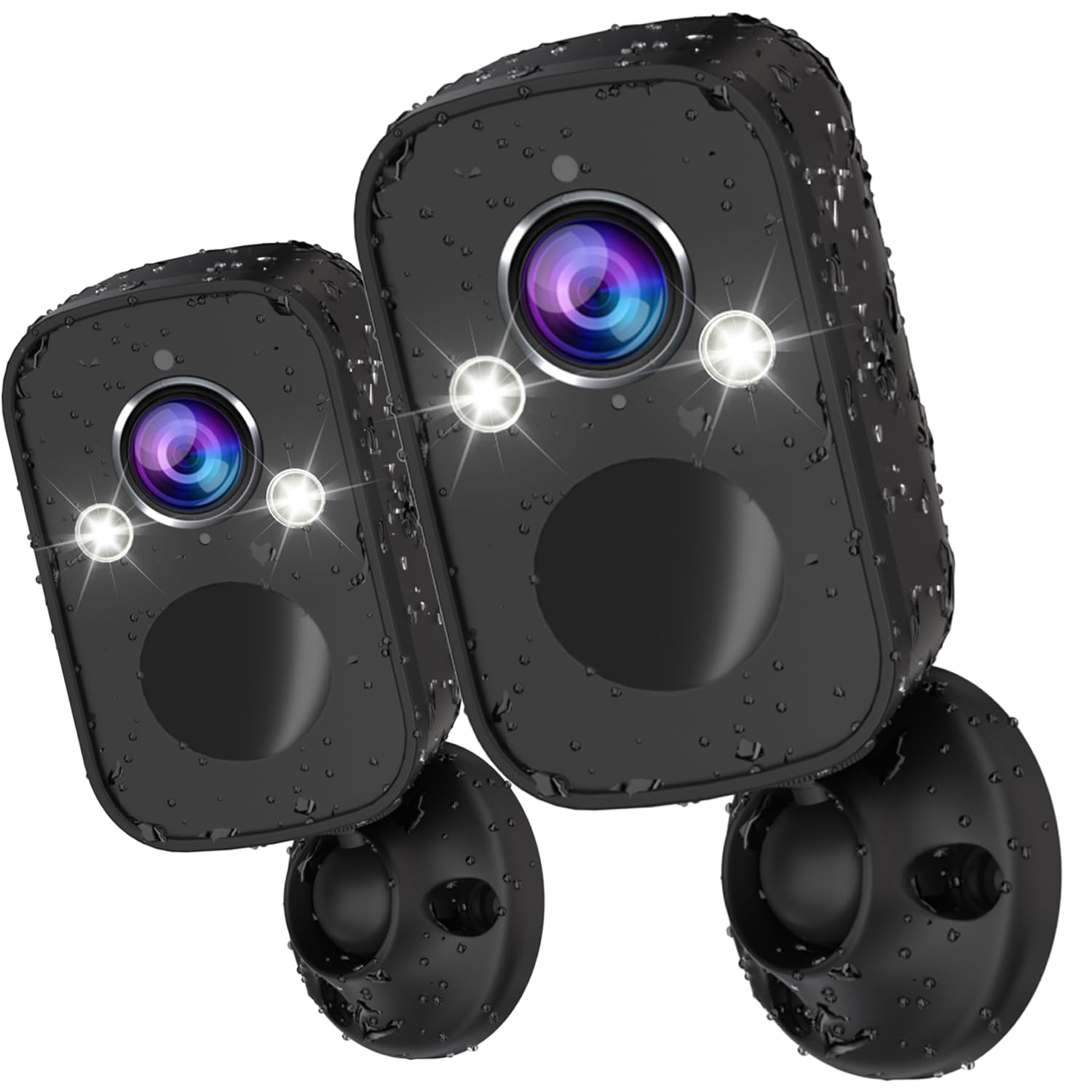 Rraycom Security Cameras Wireless Outdoor, 2Pcs 2K Cameras For Home Security With Motion Detection Siren Alarm Wifi Surveillance Indoor Camera, Color Night Vision, 2 Way Talk, Waterproof, Cloud/Sd