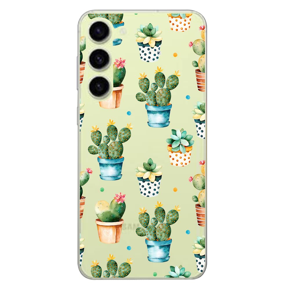 Blingy'S For Samsung Galaxy S23 Plus Case, Cute Cactus Design Fun Succulents Style Transparent Soft Tpu Protective Clear Case 6.
