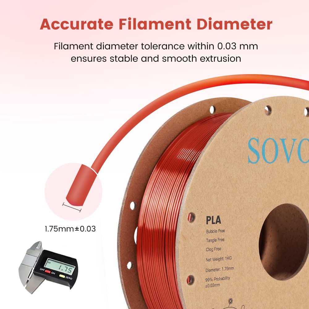 Sovol Pla Filament Silk Tri Color Co Extrusion 1.75Mm, 3D Printer Filament 1Kg/ 2.2Lbs, Shiny Silk Gold Silver Bronze 3 In 1 Coe