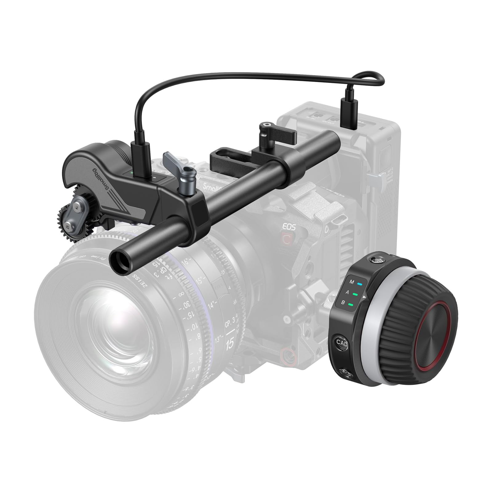 SmallRig Wireless Follow Focus Kit (Lite) with Handwheel Controller & Receiver Motor, A/B Stops & 15mm Rod Clamp, Compact Design