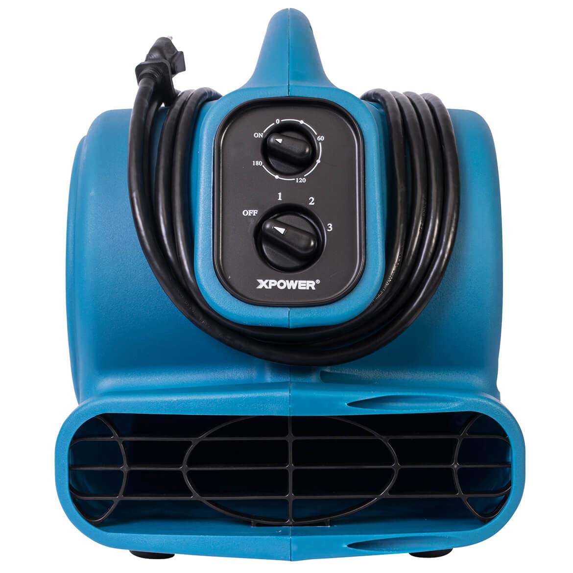Xpower P-230At Mini Mighty Air Mover Utility Blower Fan With Built-In Power Outlets, Blue