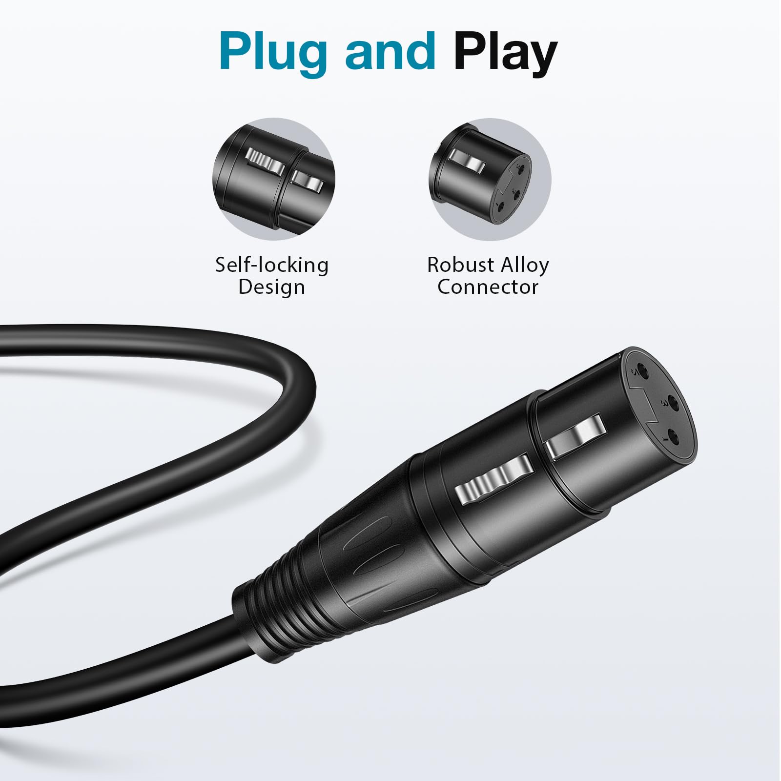 Innogear Xlr Microphone Cables, 3 Feet 2 Pack Oxygen Free Copper Male To Female 3 Pin Balanced Xlr Mic Cables Cord For Speaker P