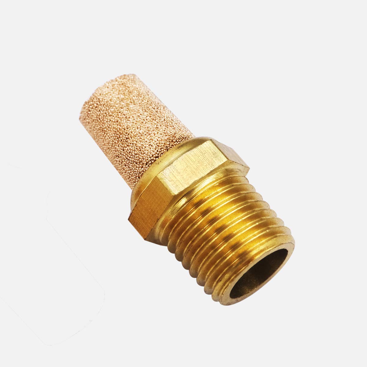 Mxuteuk 5Pcs 1/4 '' Npt Brass Pneumatic Muffler Filter Noise Silencer, Hex Sintered Silencer Air Line Fitting Xyq G (1 4)