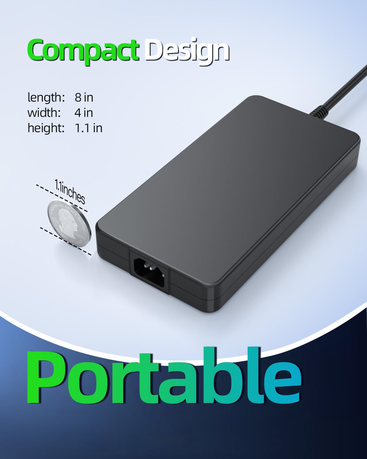 Laptop Charger Fit For Dell Alienware Laptop   (Safety Certified By Ul) (240W 180W Ac Adapter For Dell Laptop)