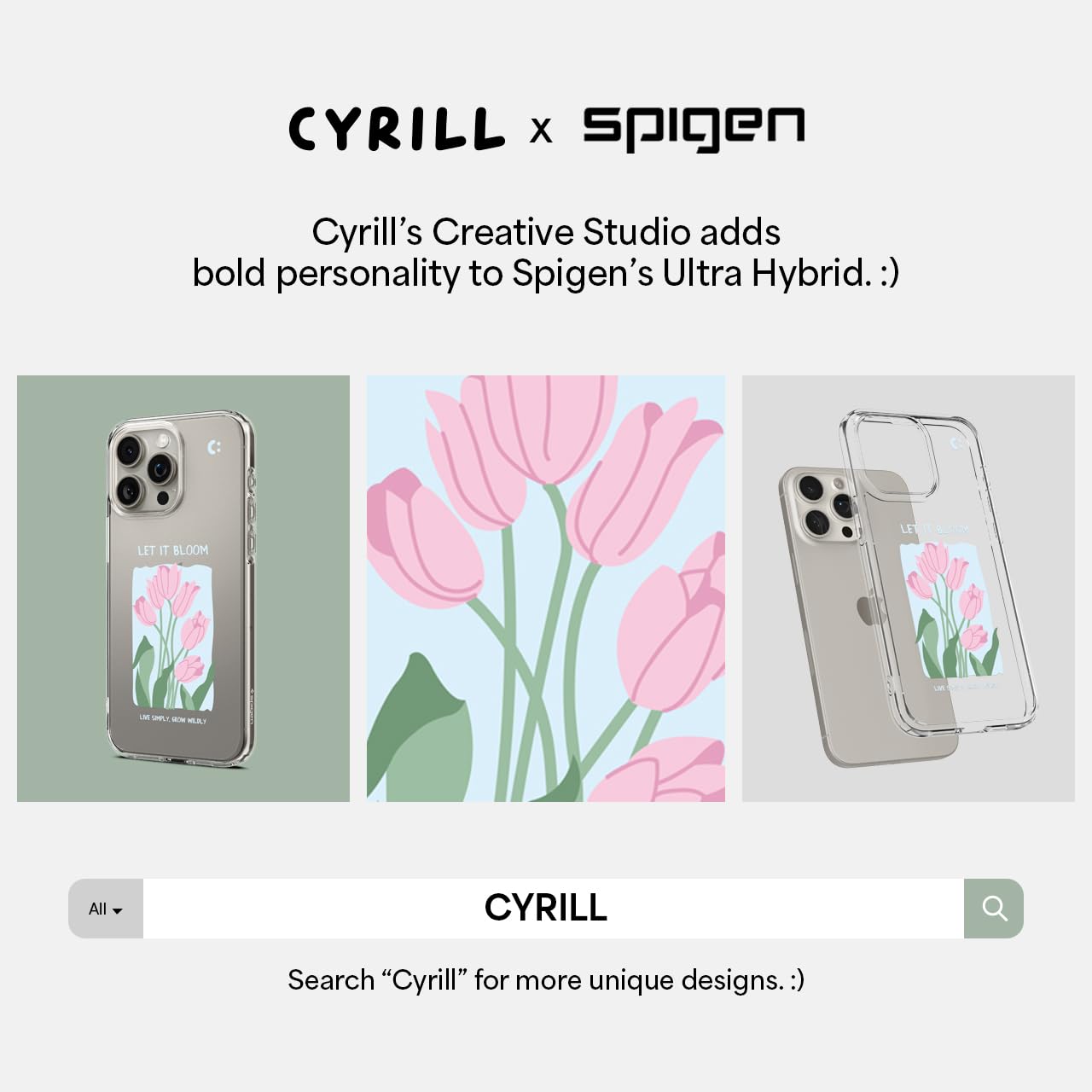 Spigen Ultra Hybrid Designed For Iphone 15 Pro Max Case (2023) [Anti Yellowing], [Military Grade Protection]   Tulips Blue