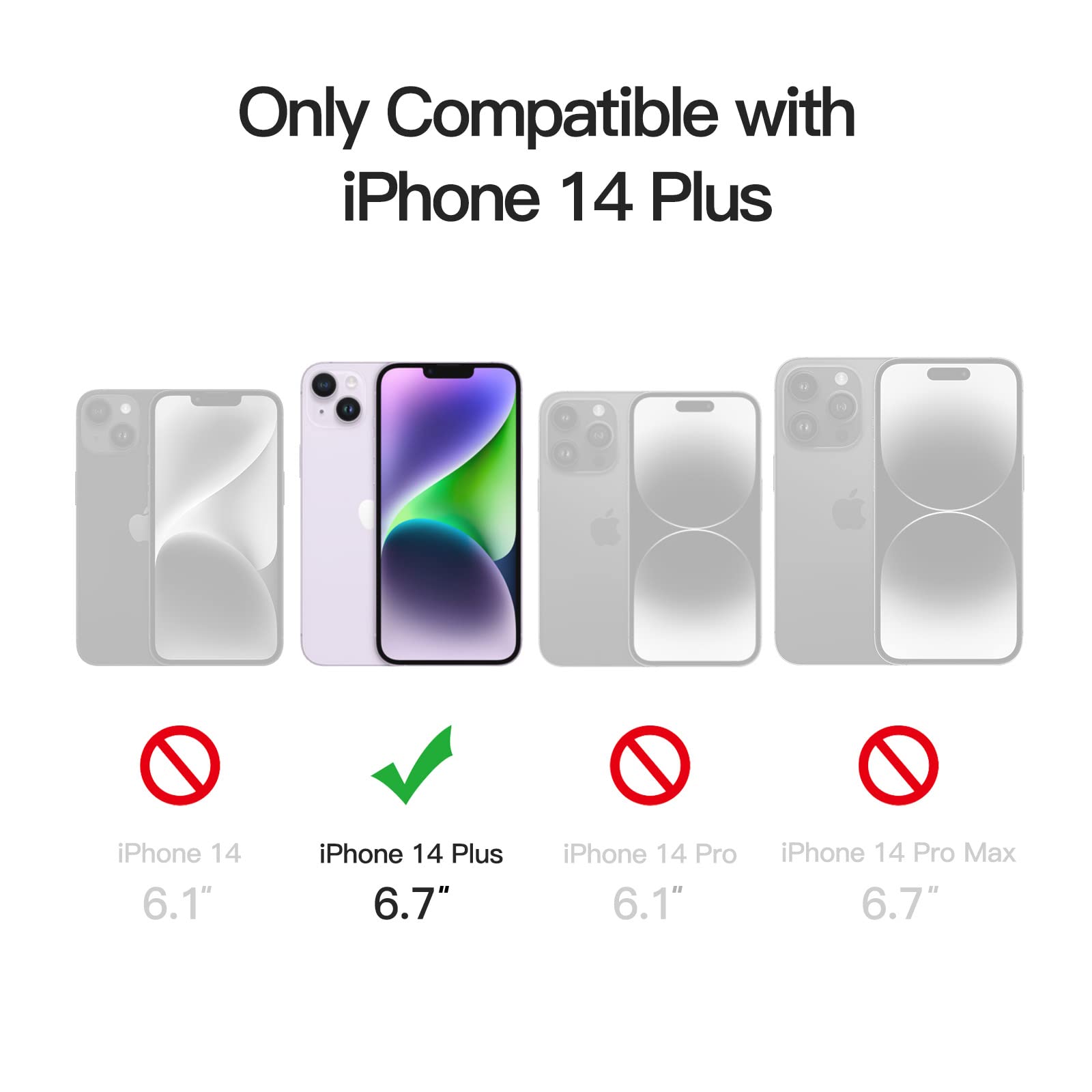 Jetech Magnetic Case For Iphone 14 Plus 6.7 Inch Compatible With Magsafe, Translucent Matte Back Slim Shockproof Phone Cover (Li