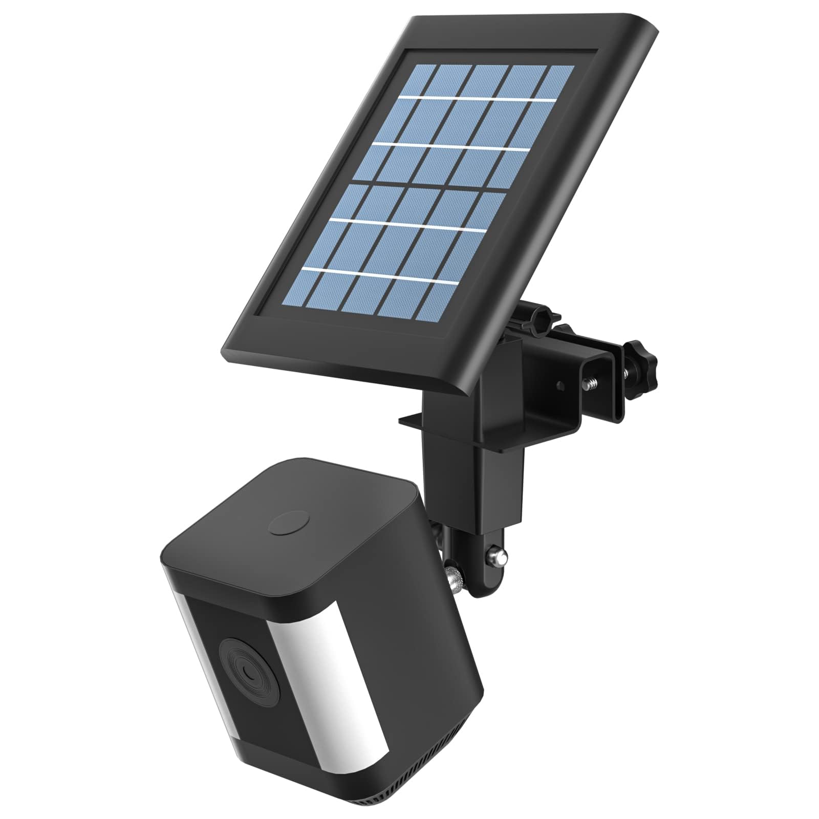 Holaca 2 In 1 Weatherproof Gutter Mount For Stick Up Cam Pro Solar Panel, Spotlight Cam Battery And Stick Up Cam Battery Outdoor Mount Accessories For Ring Solar Panel (Black)