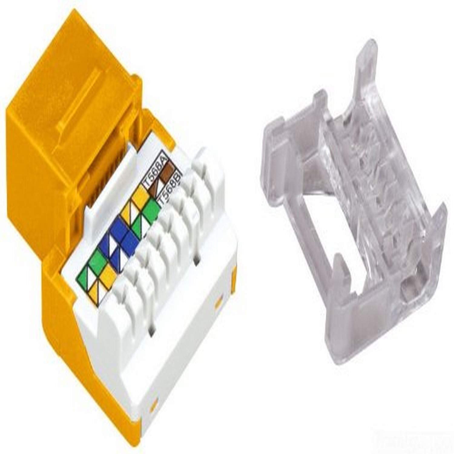 Allen Tel AT55-16 Category 5e Jack Module, Orange, 1 Port, T568-A/B, Termination 4 Pair 26 To 22 Unshielded Twisted Pair Cable, 