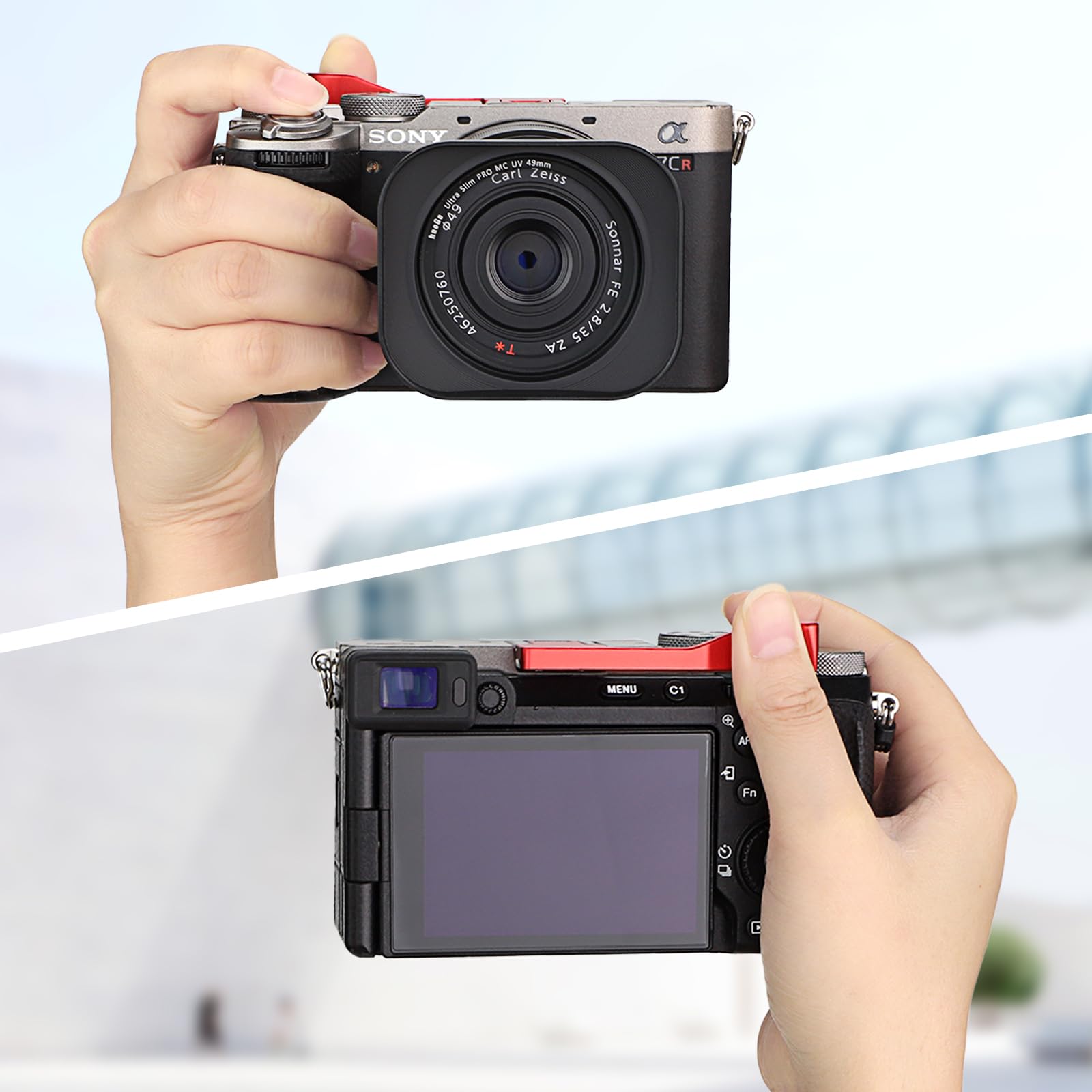 Haoge Metal Thumb Up For Sony A7Cr,A7Cii Alpha 7Cii,Ilce 7Cii,Camera Accessories Red Thb A7Cii R Hot Shoe Rest Hand Grip