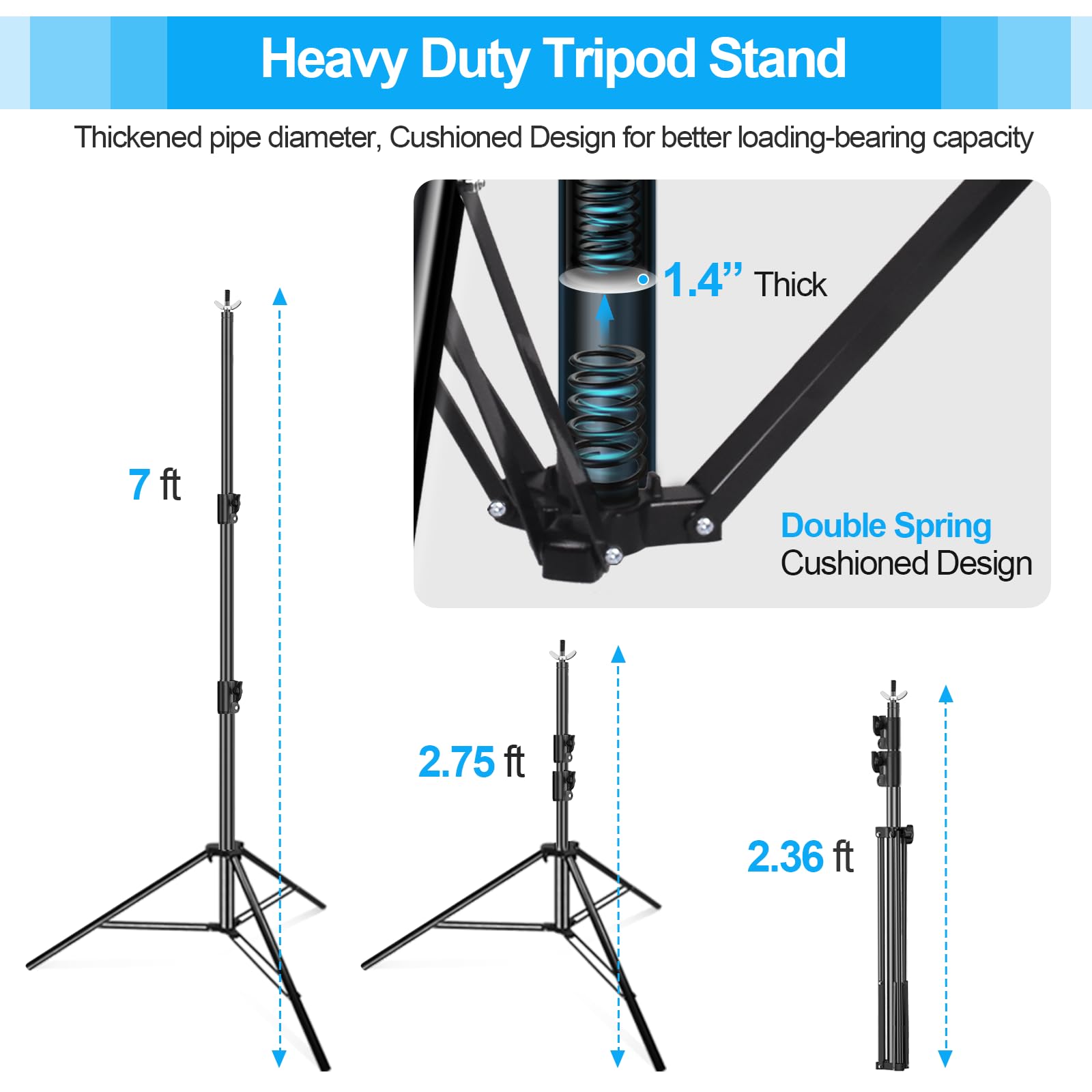 Emart Heavy Duty Backdrop Stand, 7 X 10Ft Adjustable Photo Backdrop Stand Kit Photography Background Support System For Photosho